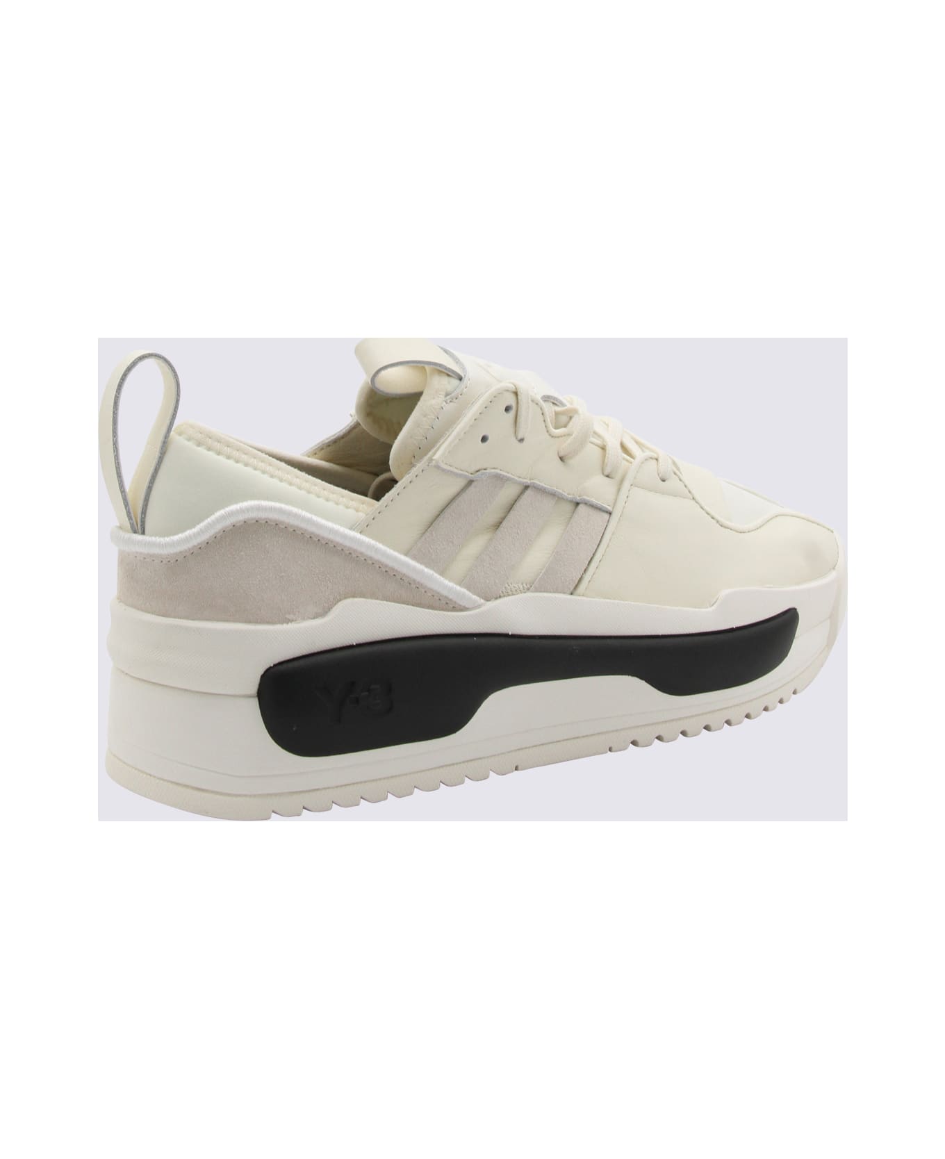 Y-3 Ivory Leather Rivalry Sneakers - CREAM WHITE/OFF WHITE/BLACK スニーカー