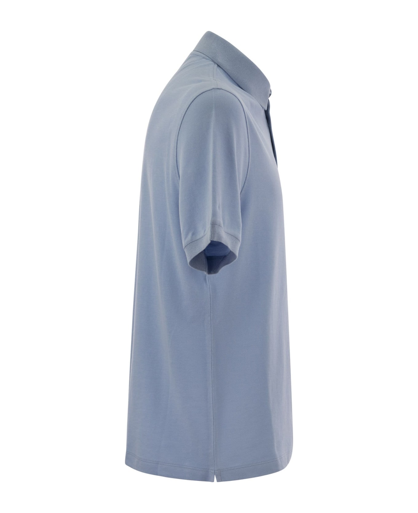 Brunello Cucinelli Cotton Jersey Polo Shirt - Light Blue