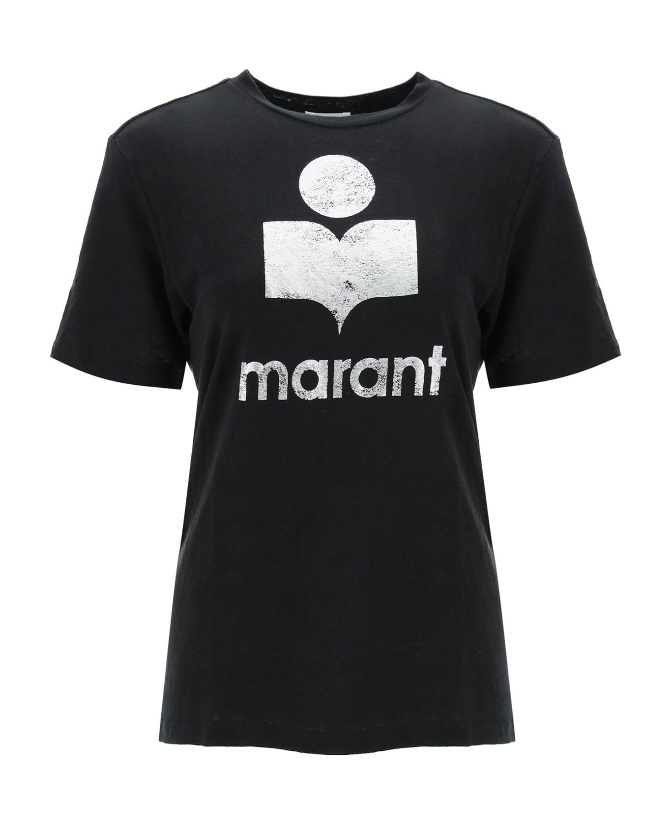 Marant Étoile Logo Printed Crewneck T-shirt - Black