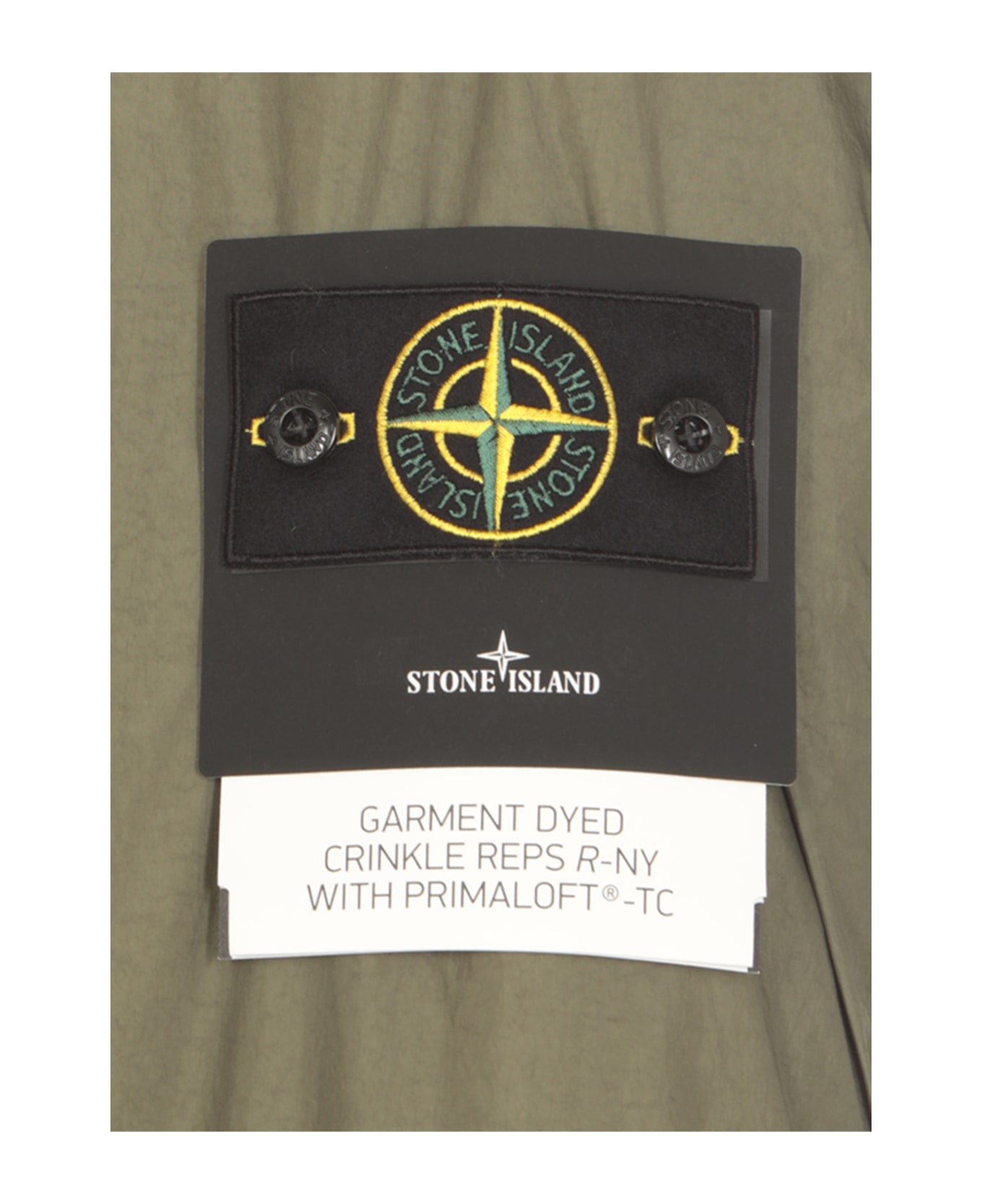 Stone Island Padded Jacket With Logo - Green