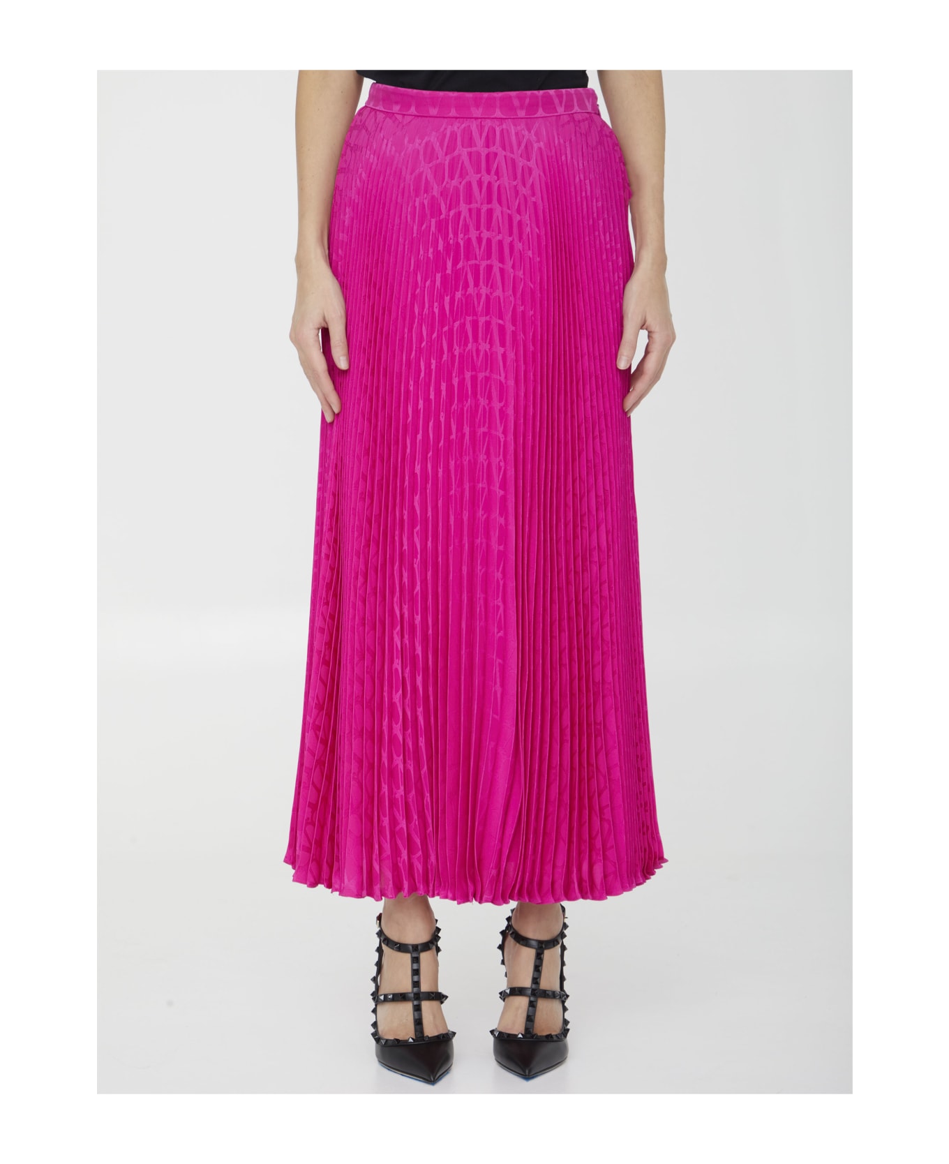 Valentino Garavani Toile Iconographe Silk Skirt - Pink スカート