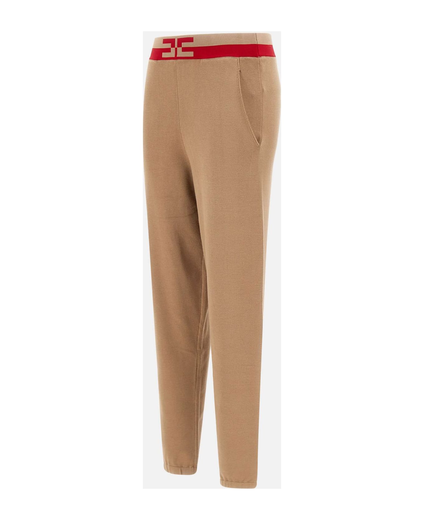 Elisabetta Franchi Pantalone Tricot - Cammello