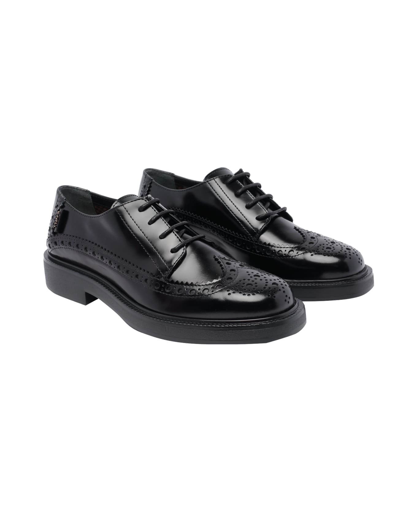 Tod's Leather Laced Up Shoes - Black
