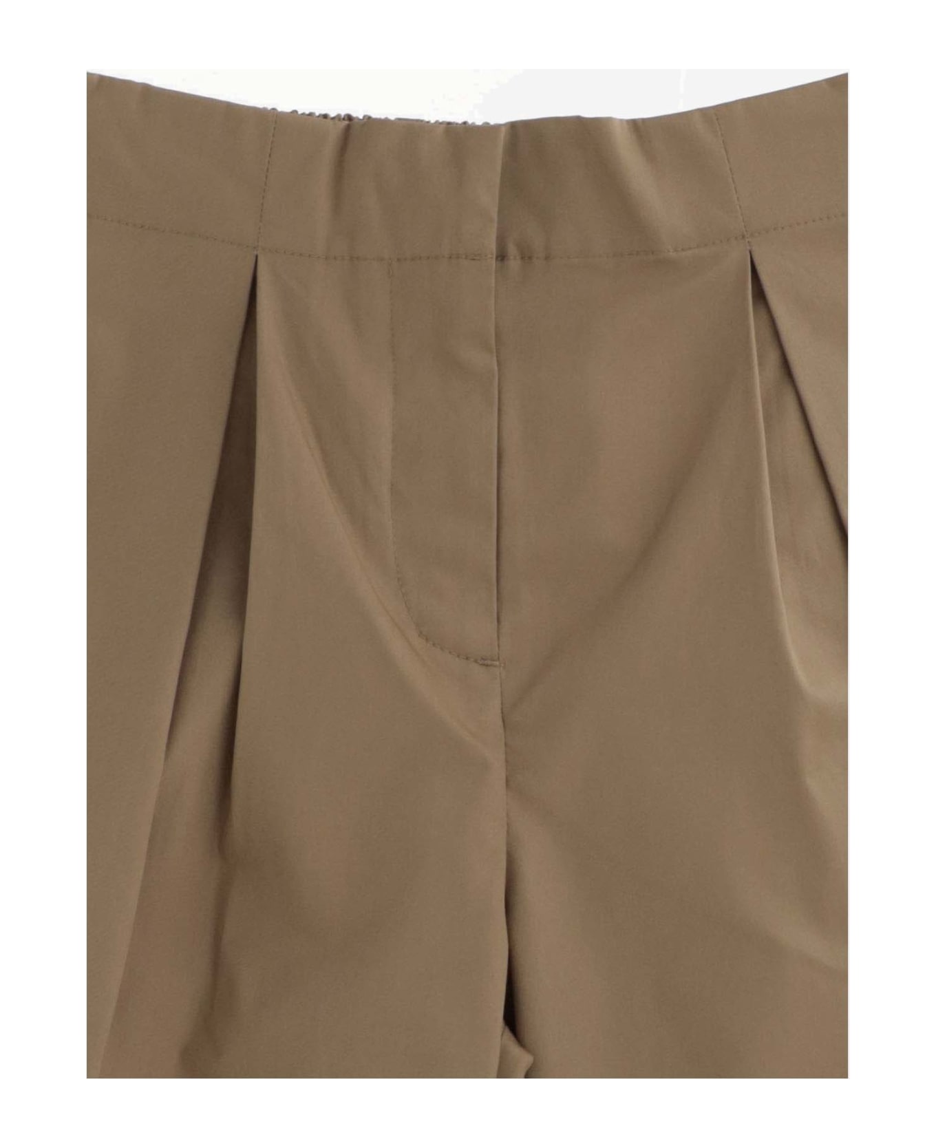 Burberry Cotton Pants With Pleats - Beige
