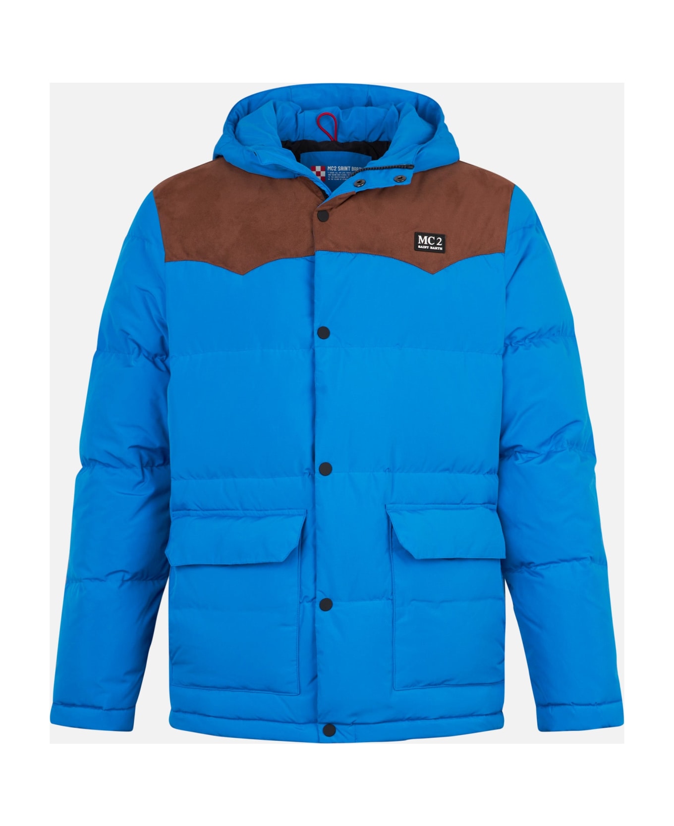 MC2 Saint Barth Man Bluette Hooded Down Jacket Baxter - BLUETTE