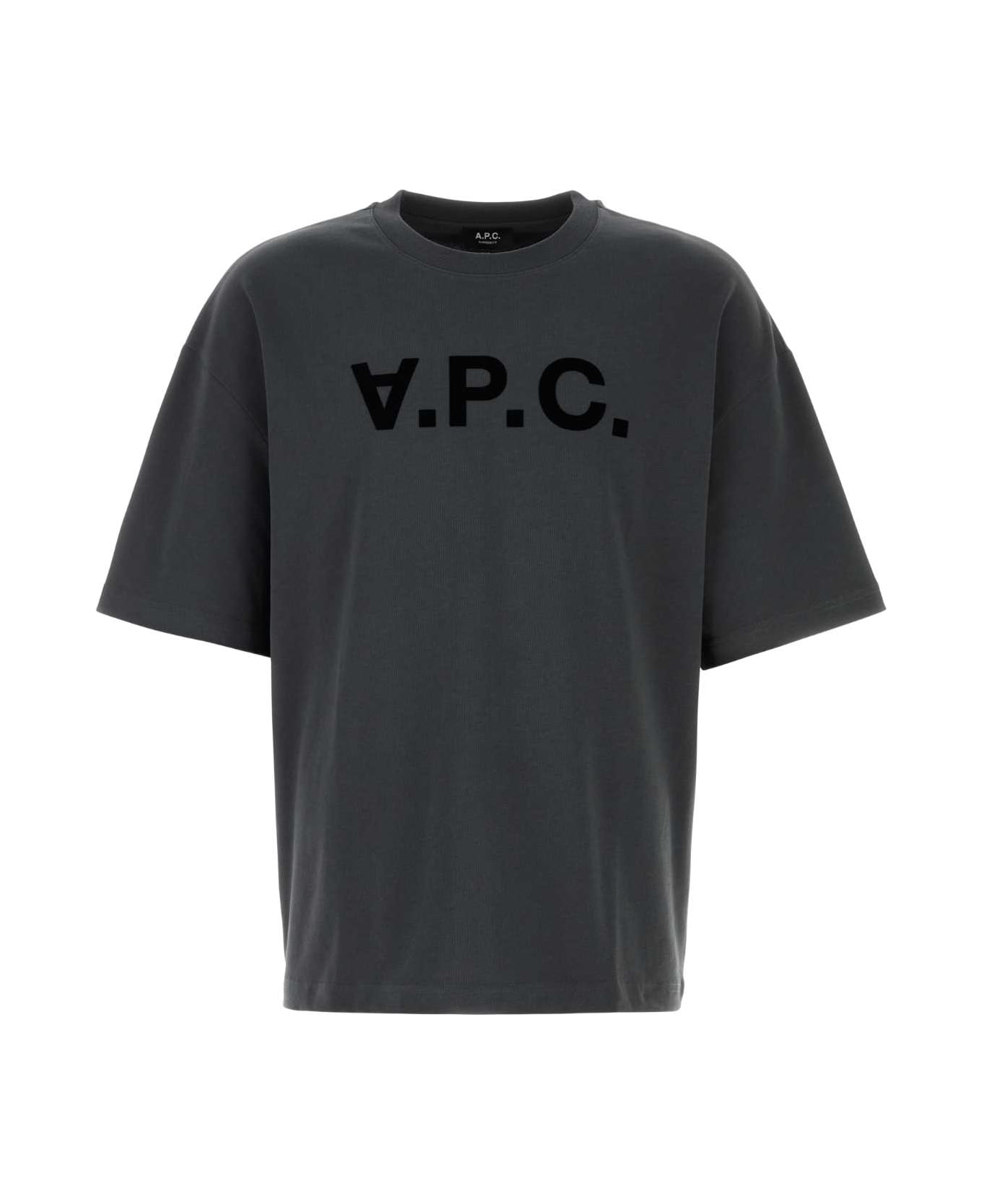 A.P.C. Graphite Cotton Oversize T-shirt - FAUXNOIR