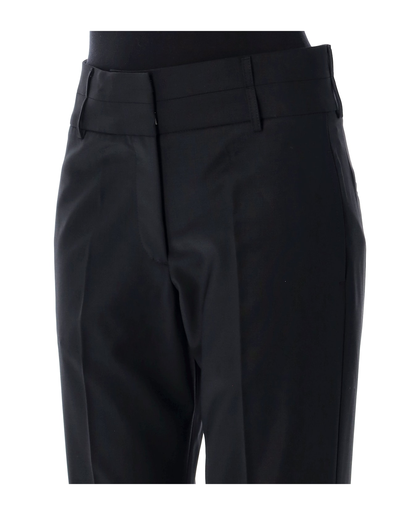 REMAIN Birger Christensen Double Waistband Pants - BLACK