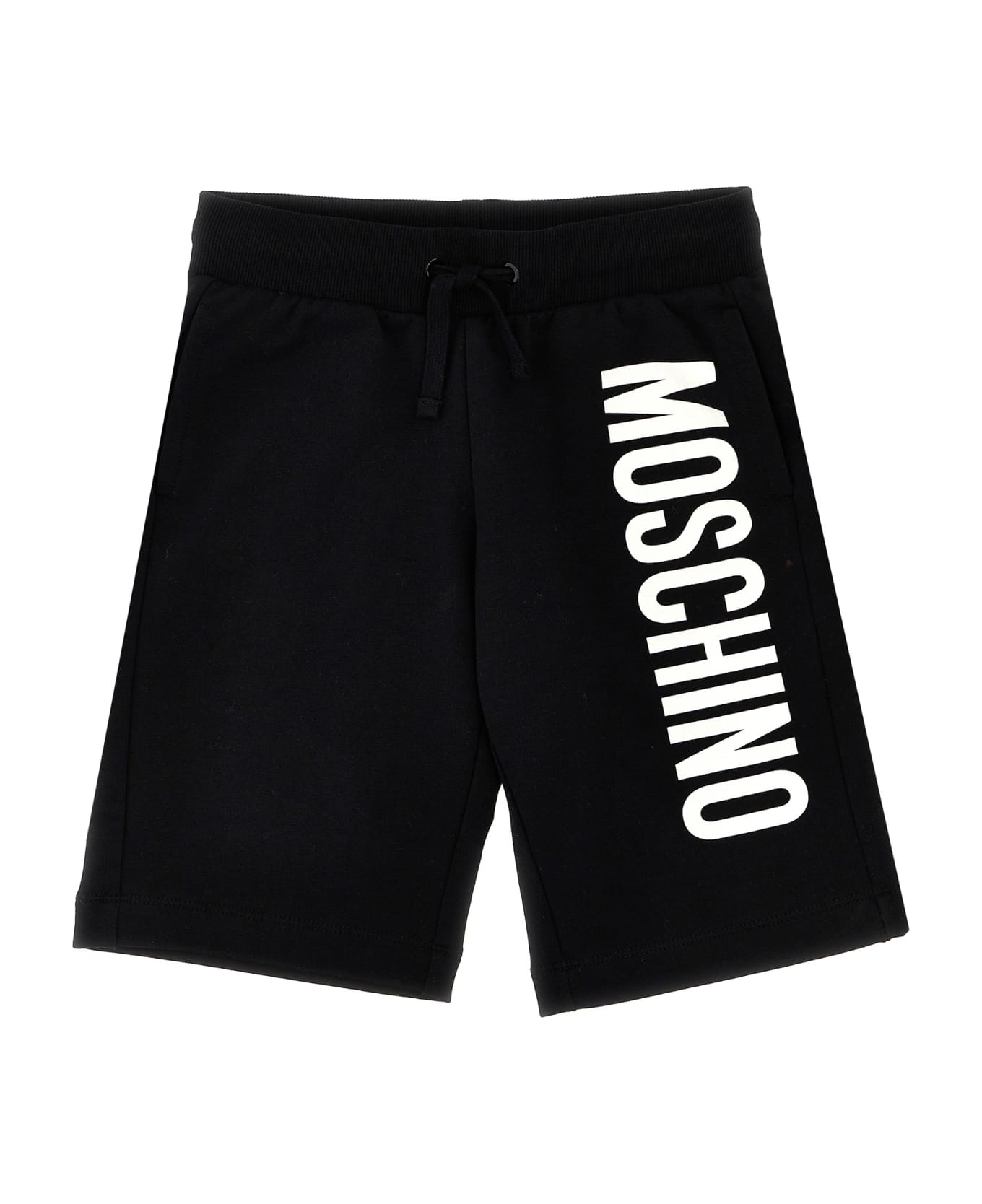 Moschino Logo Print Shorts - White/Black