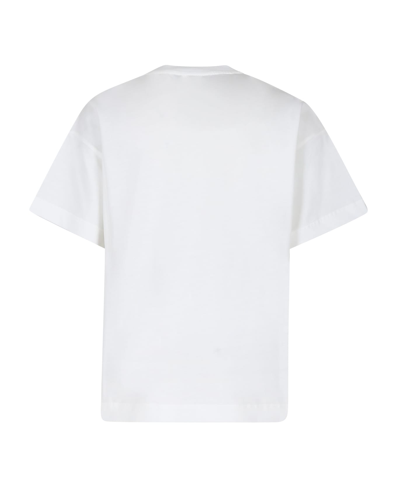 Fendi White T-shirt For Kids With Yellow Logo - White