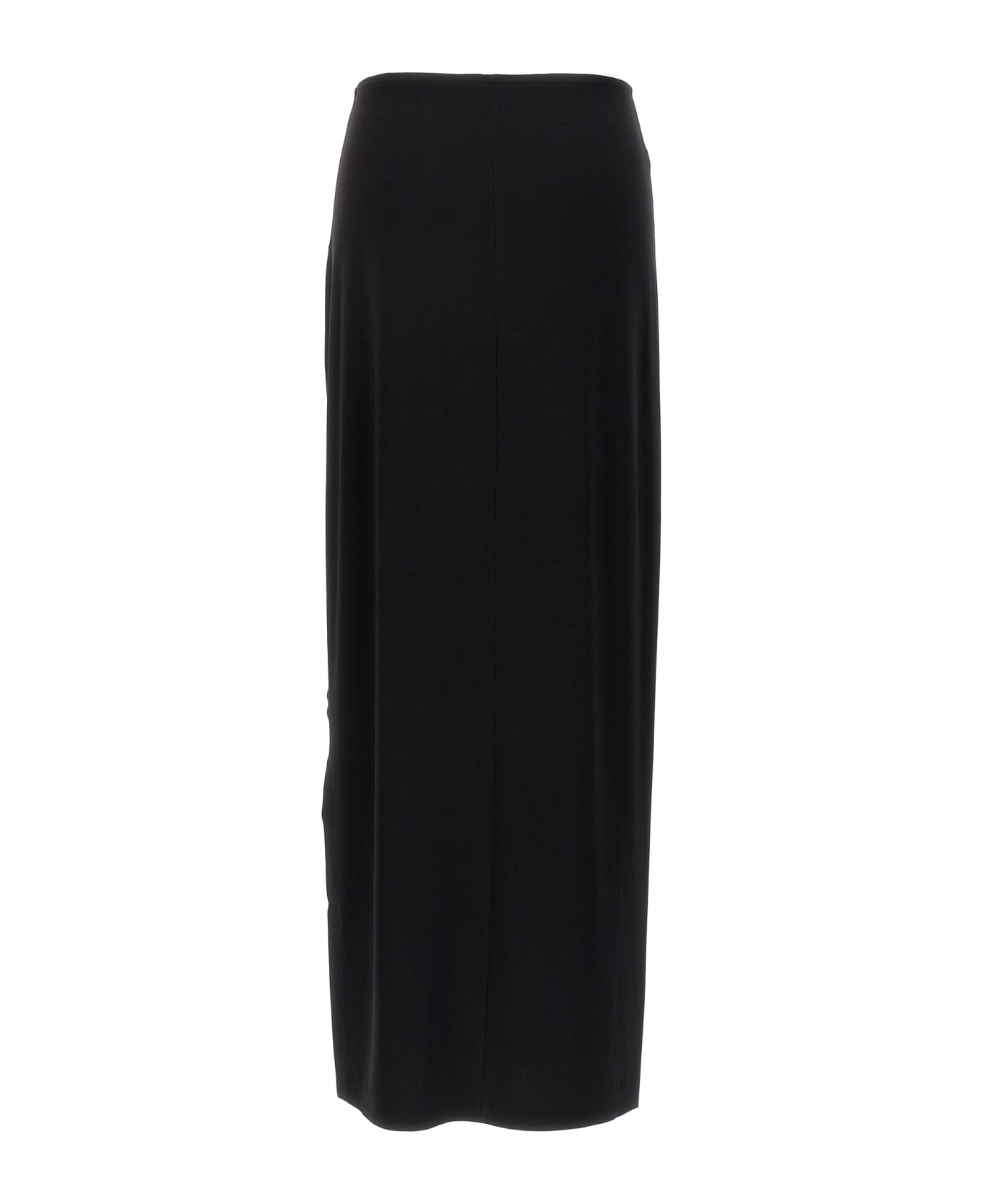 Norma Kamali Long Skirt Wide Slit - Black  