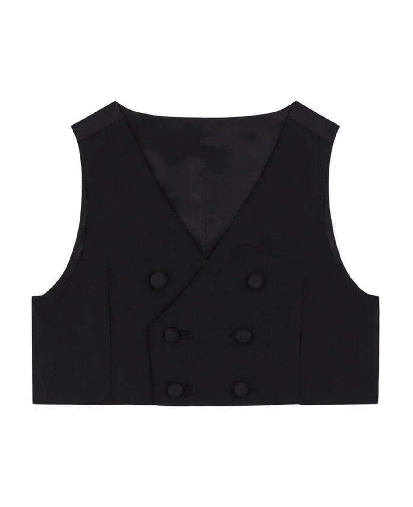 Dolce & Gabbana Double Breasted Vest In Stretch Wool Canvas - Back コート＆ジャケット