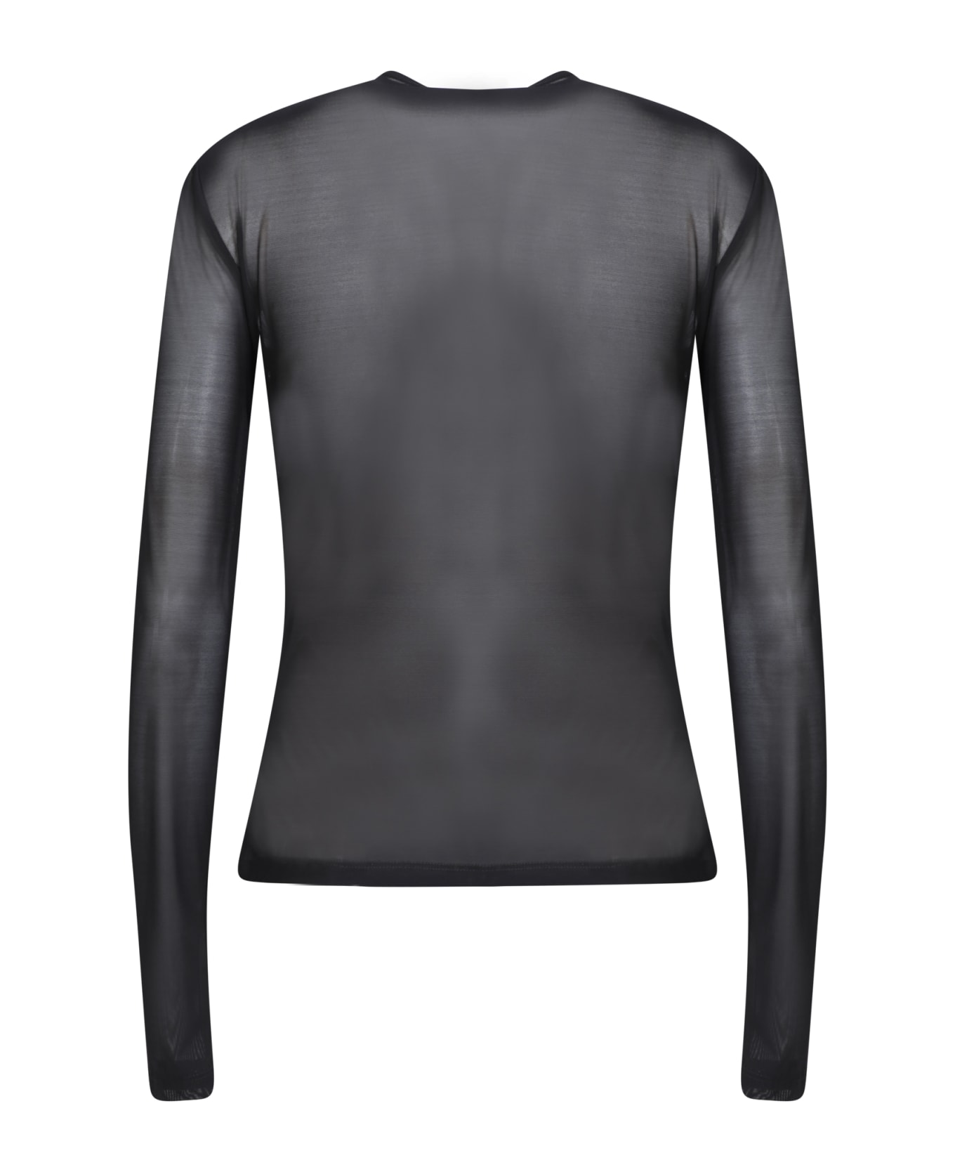 Alberta Ferretti Black Mesh Strass Top - Black