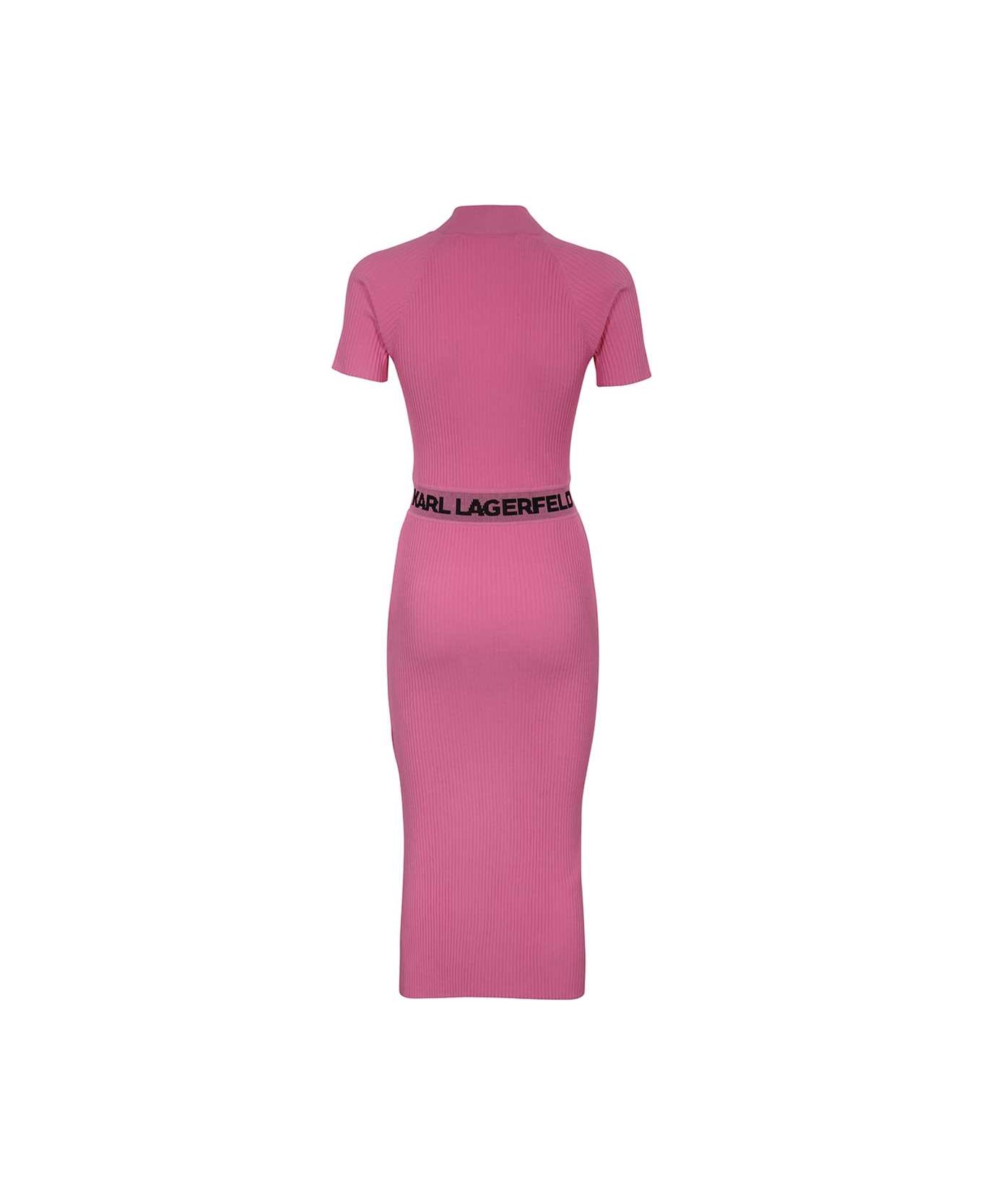 Karl Lagerfeld Knitted Dress - Pink ワンピース＆ドレス
