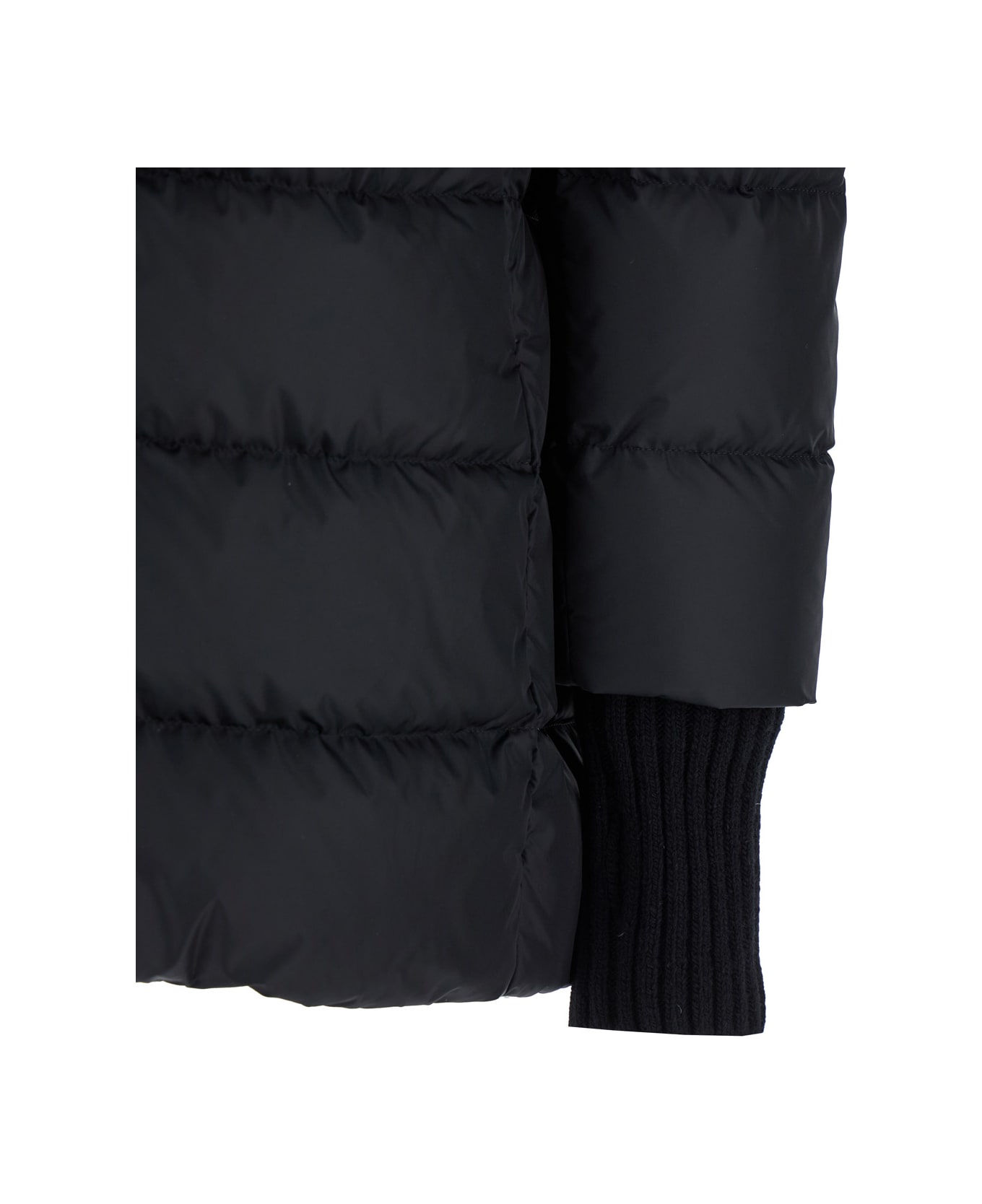 Herno Long Black Down Jacket With Hood In Nylon Woman - BLACK