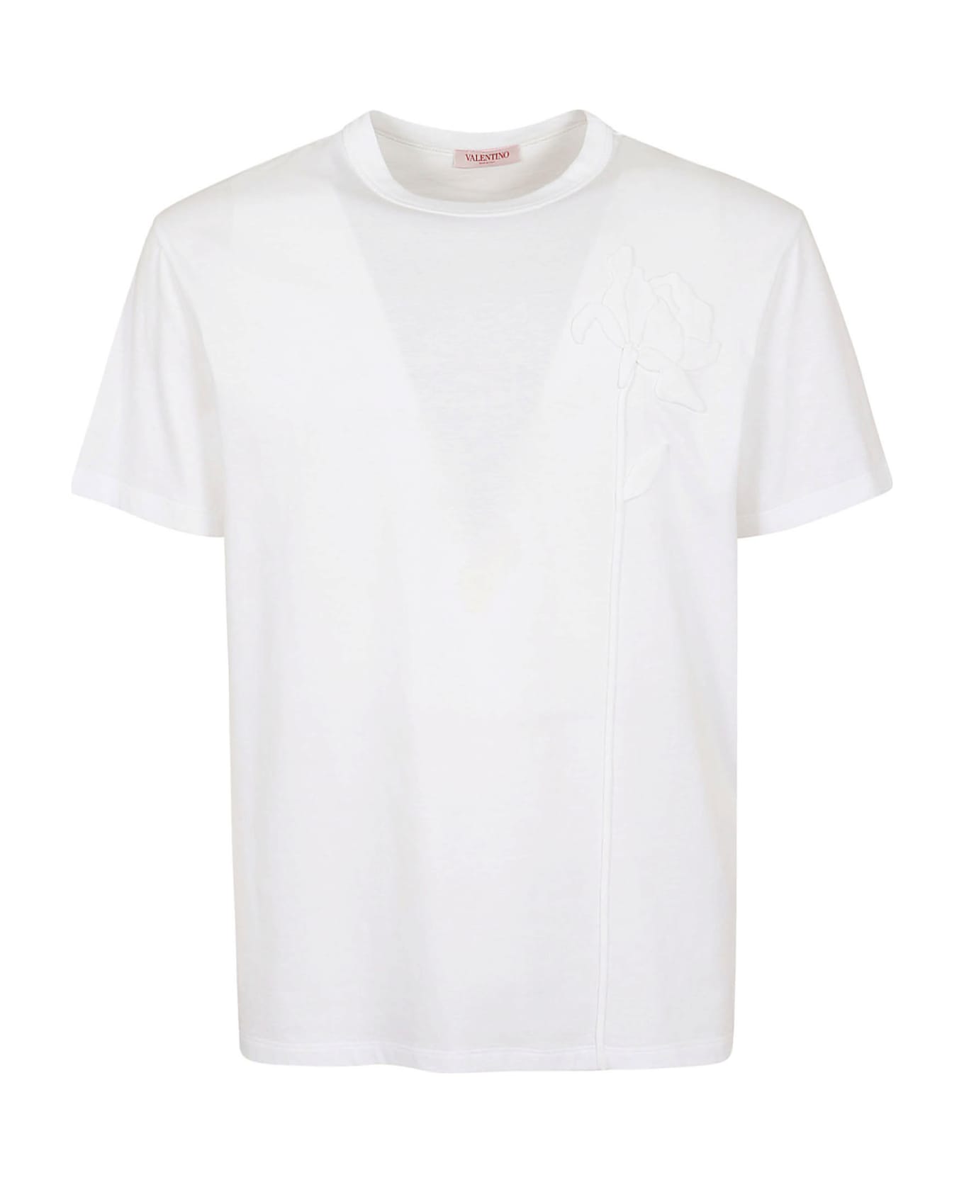 Valentino T-shirt Flowers Embroideries - White シャツ
