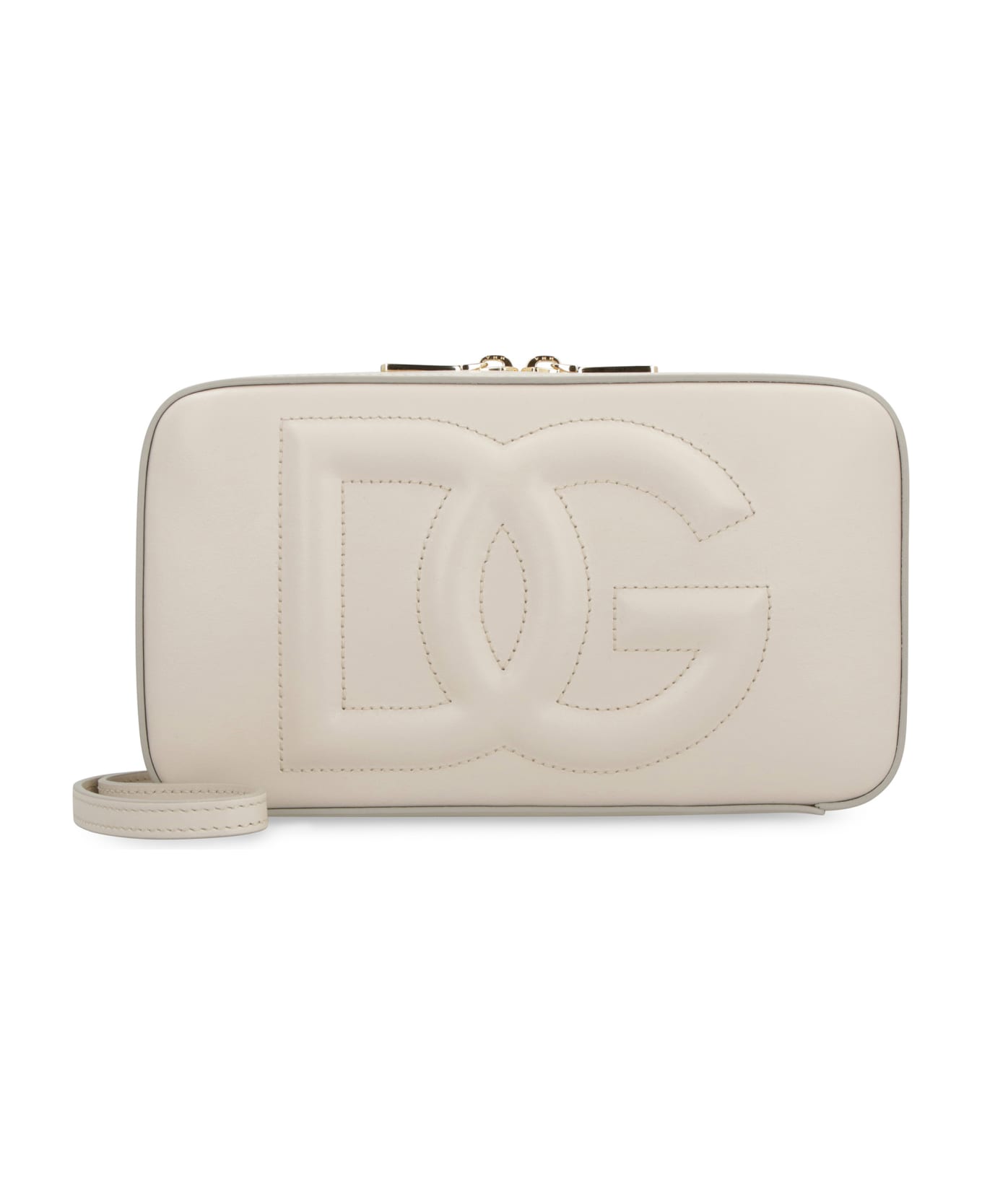 Dolce & Gabbana Dg Logo Leather Camera Bag - Ivory