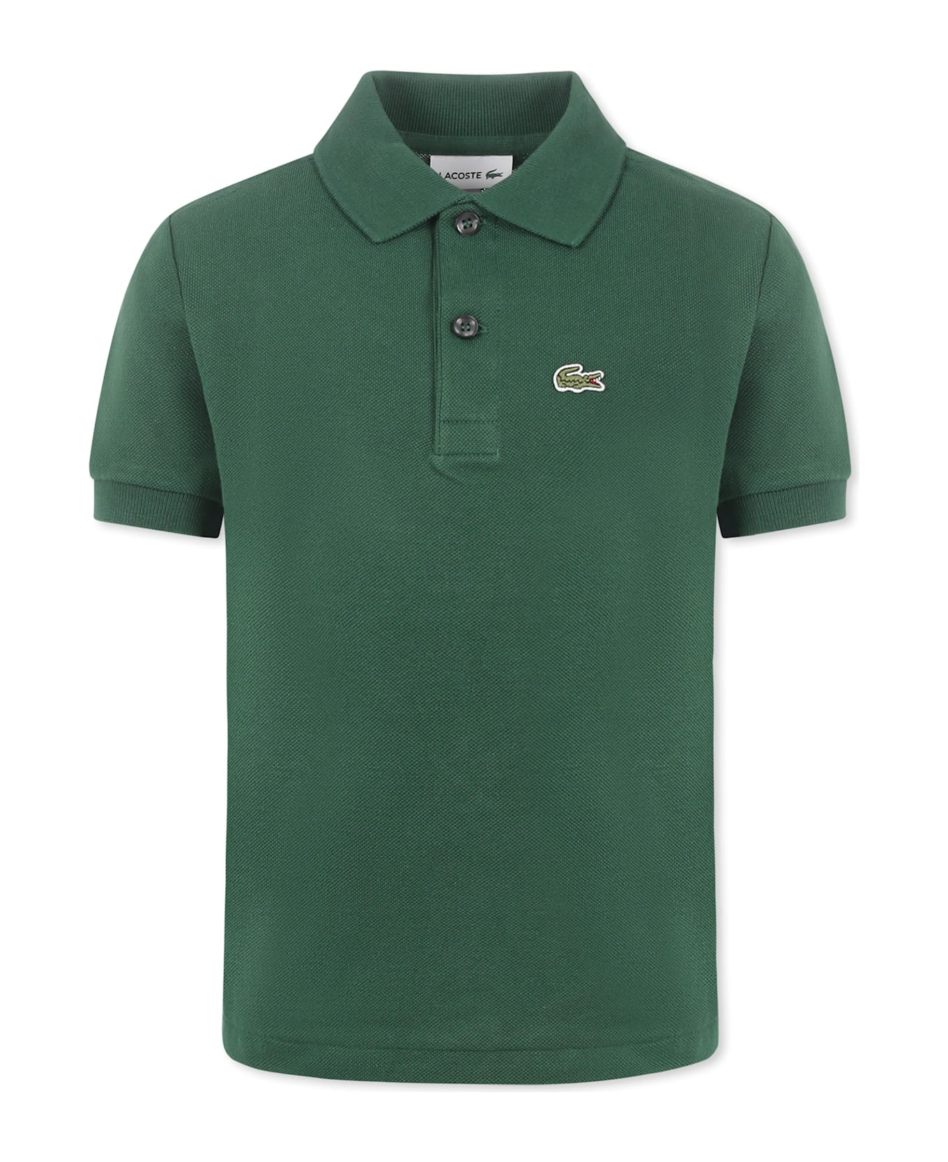 Lacoste Green Polo For Boy Shirt With Crocodile - Green