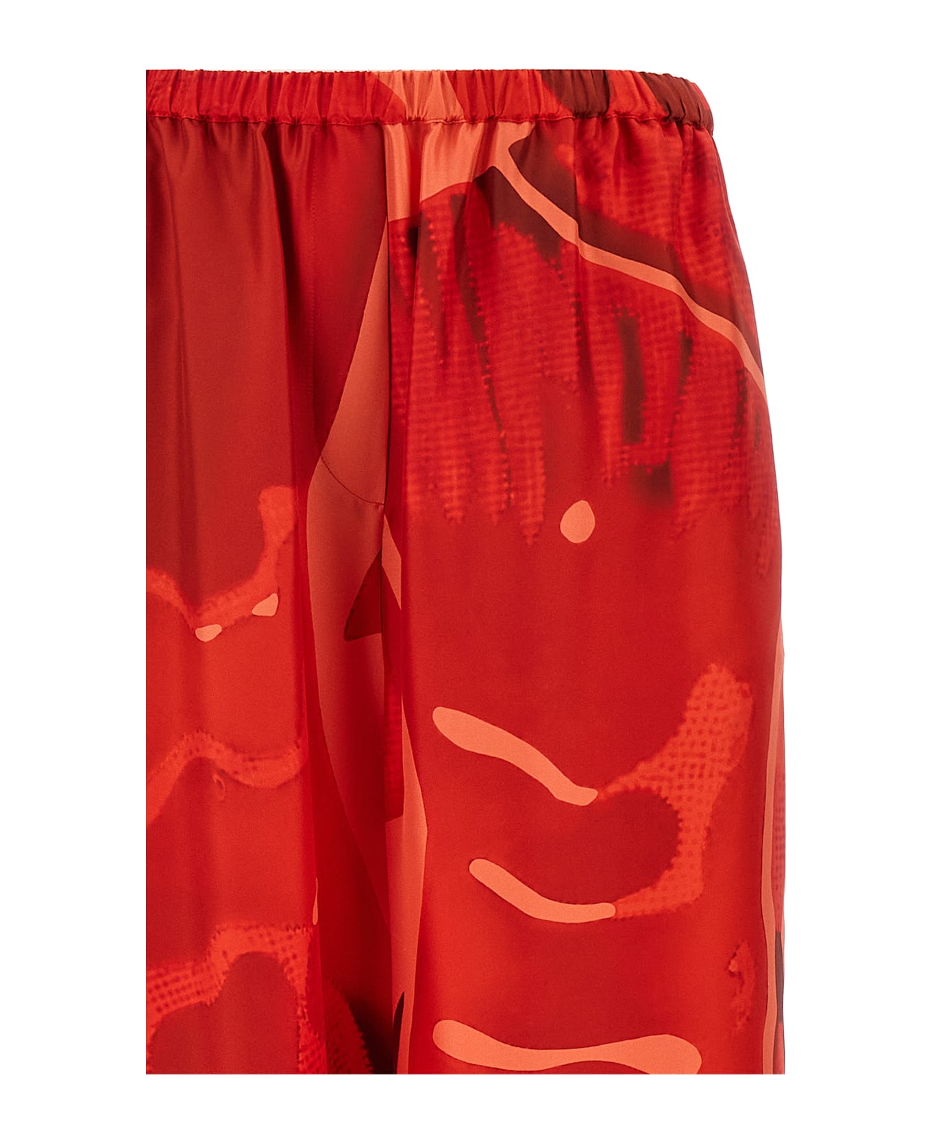 Ferragamo Palazzo Silk Pants - Red