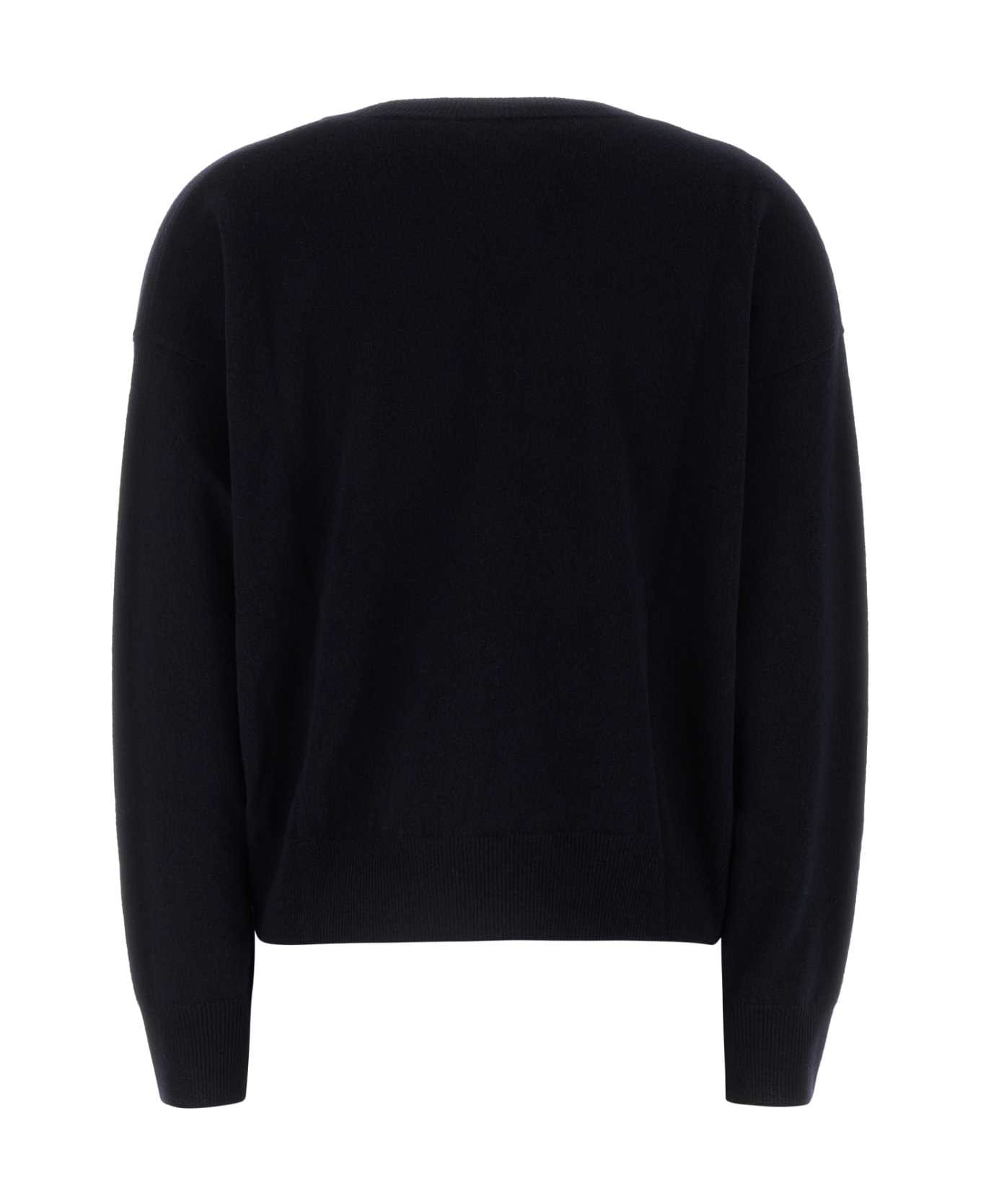 Versace Midnight Blue Stretch Wool Blend Sweater - INKBLUE フリース