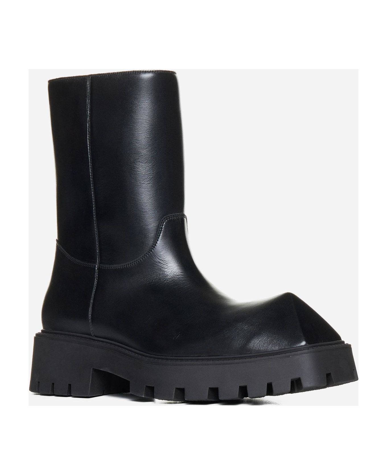 Balenciaga Rhino Leather Ankle Boots - Black