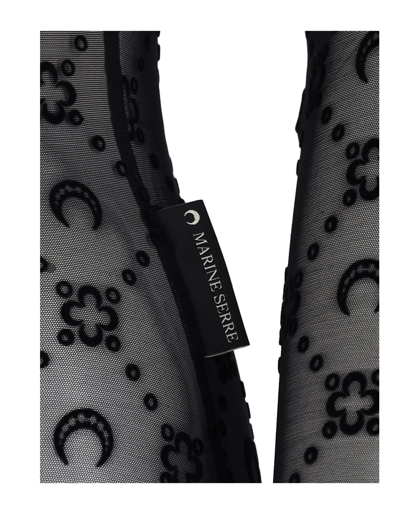 Marine Serre 
moonogram Mesh Flock
 Maxi Dress - Nero