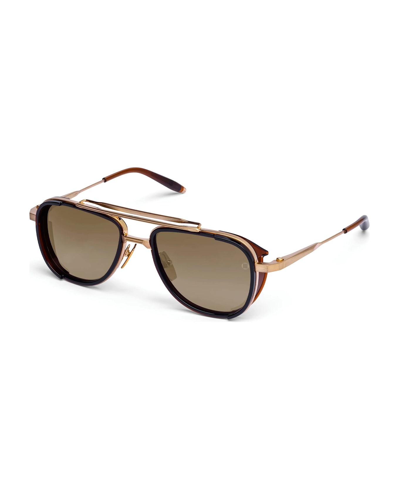 Akoni Spitzer - Brushed 12k Gold/ Brown Sunglasses - Gold/brown