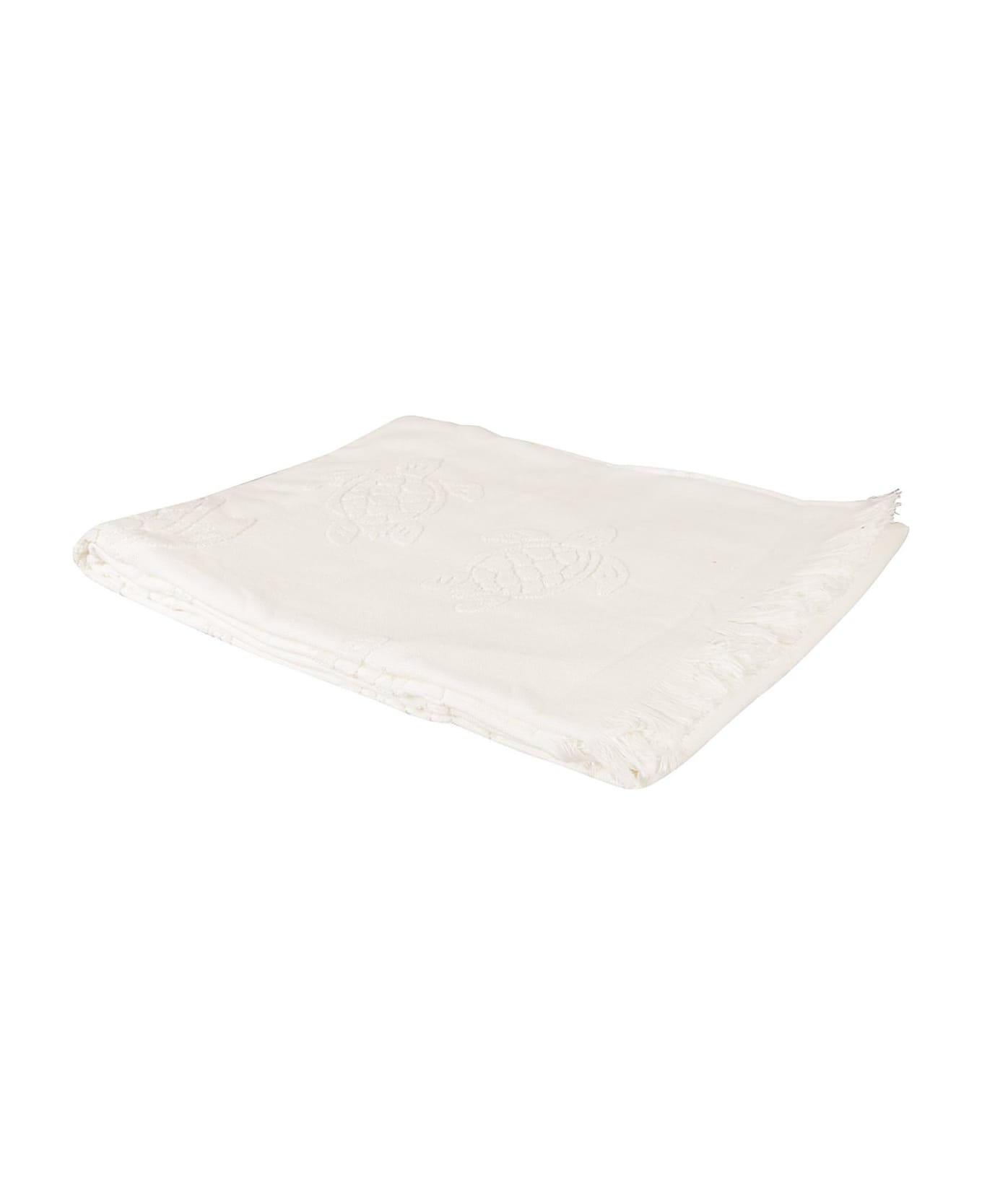 Vilebrequin Turtle Embroidered Towel - White タオル