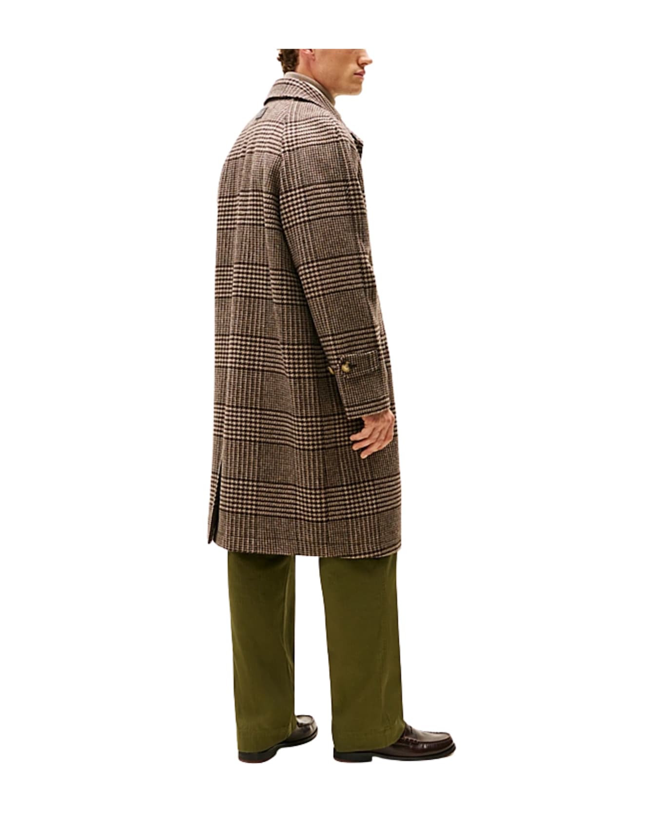 Tommy Hilfiger Checked Wool Coat - Brown