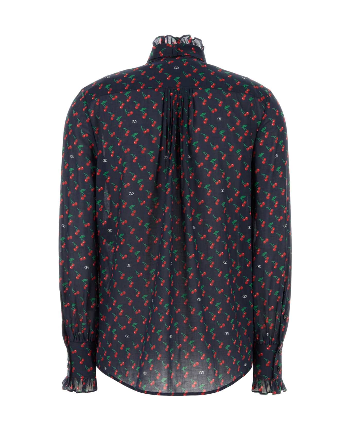 Valentino Garavani Printed Cotton Shirt - NAVYCHERRY