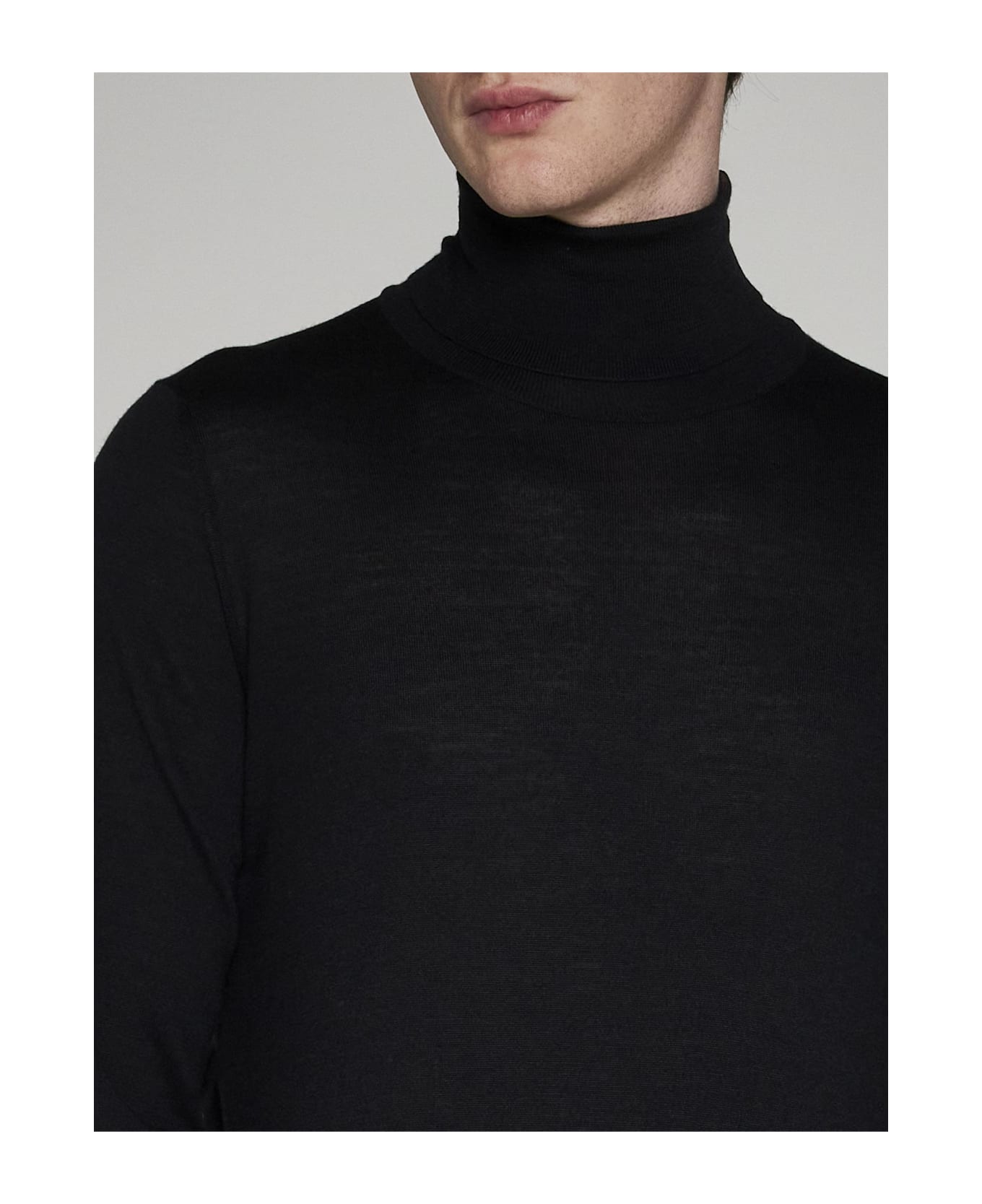 Piacenza Cashmere Wool Turtleneck - Nero