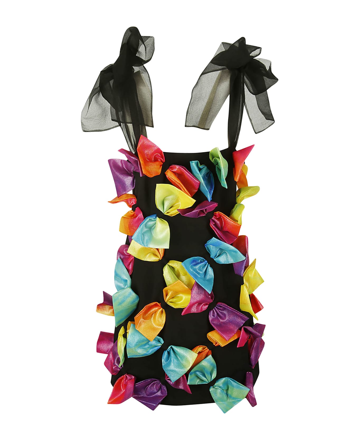 Paskal Off-shoulder Dress With Colourful Bows - MULTICOLOR