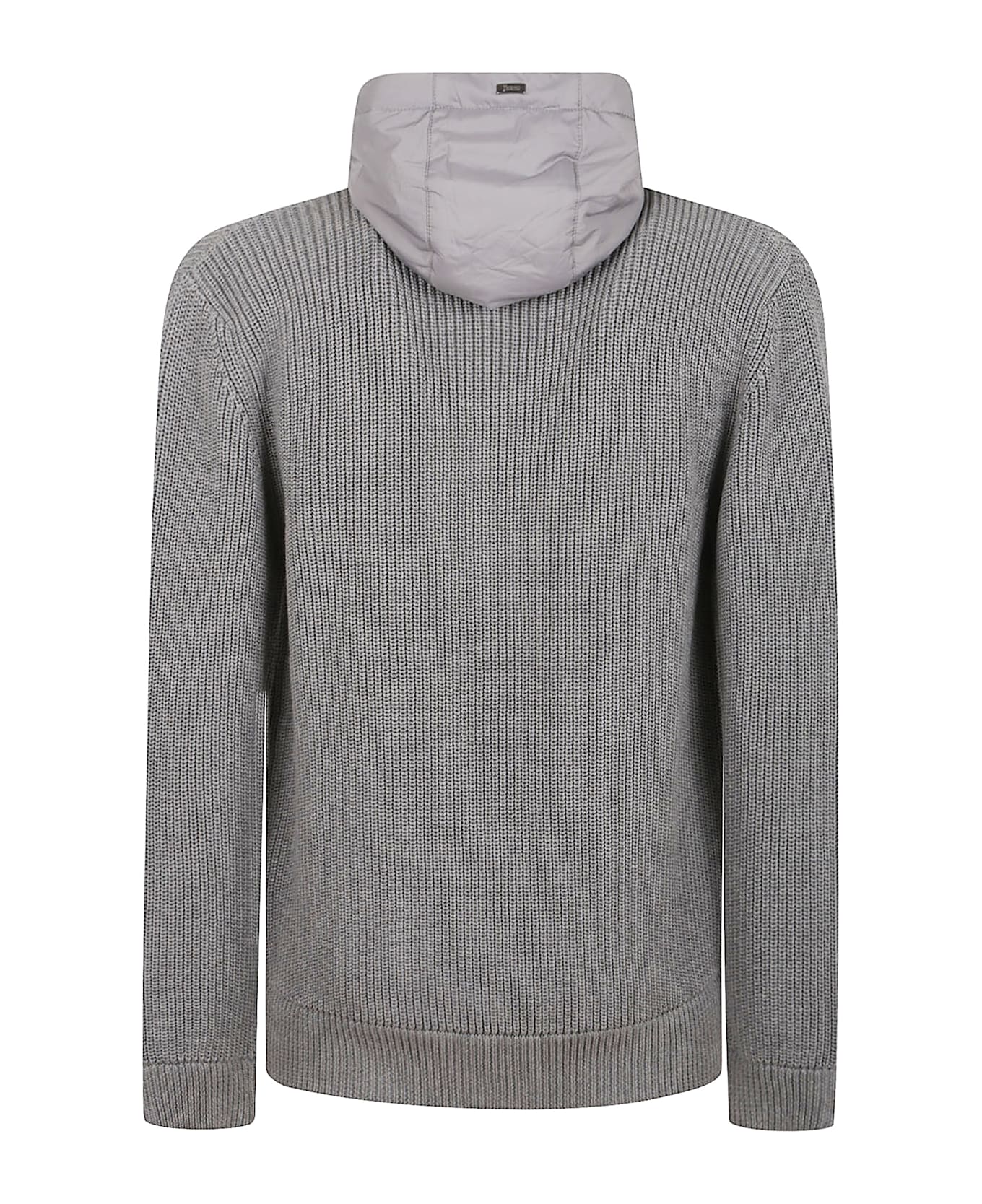 Herno Giacca In Maglia Pettorina Nylon - Grigio Medio