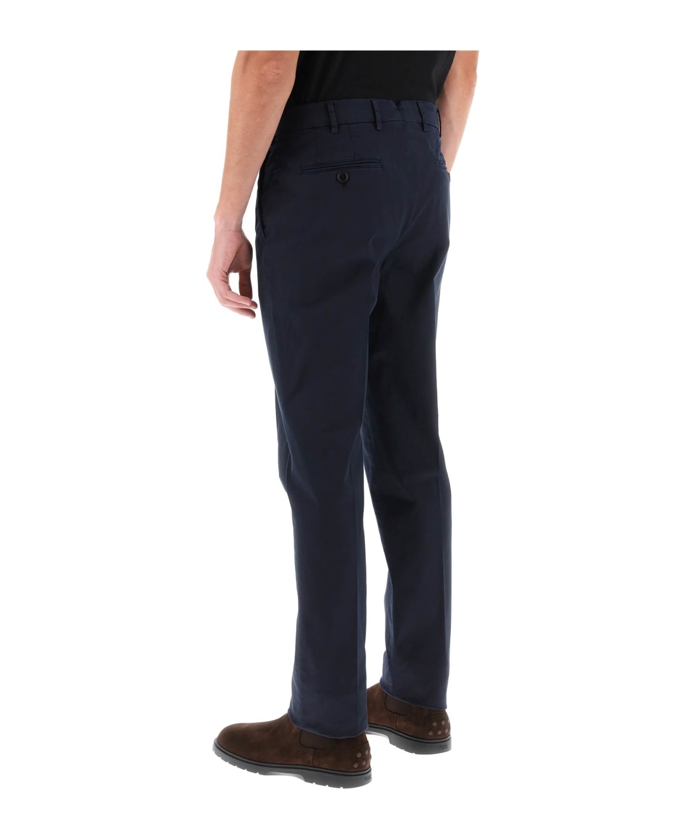 Brunello Cucinelli Italian Fit Cotton Gabardine Trousers - Navy ボトムス