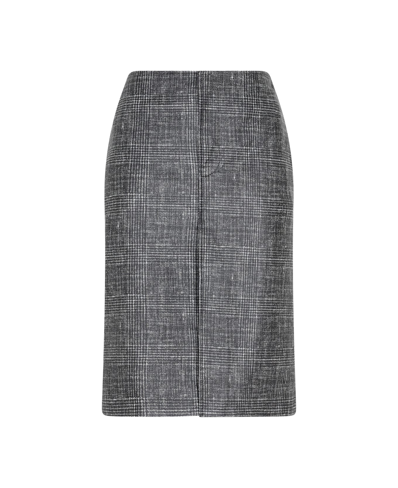 Bottega Veneta Printed Leather Midi Skirt - Black White