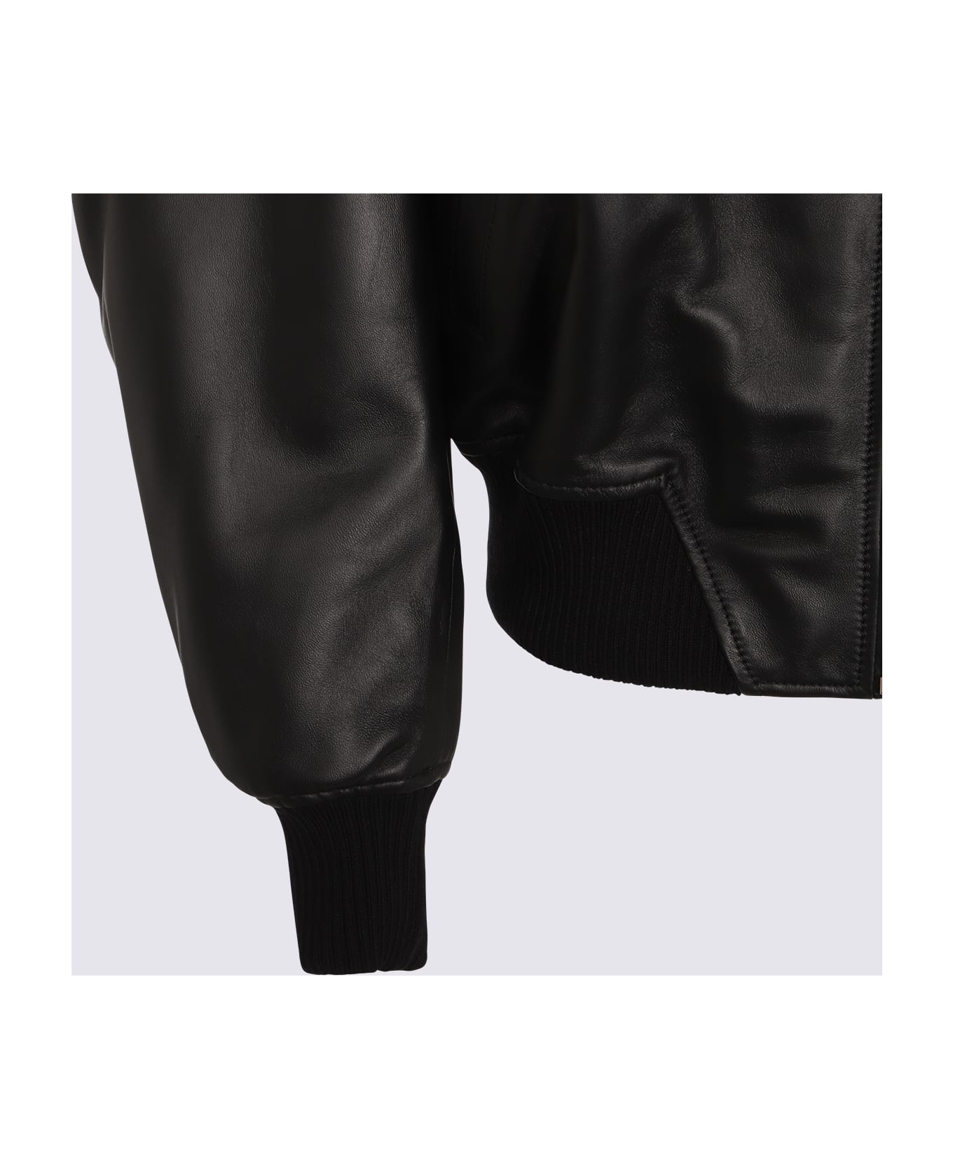 The Attico Black Leather Jacket - Black