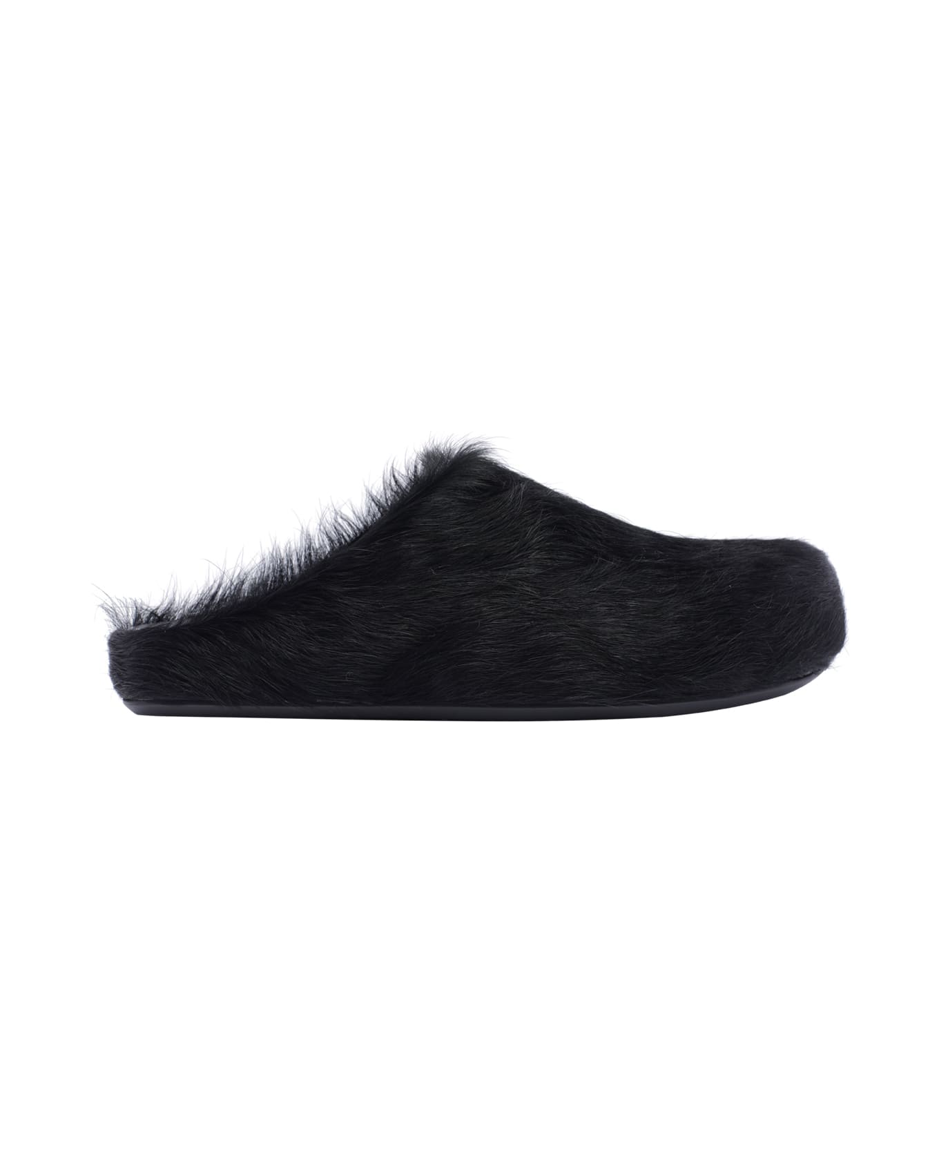 Marni Long Hair Fussbett Sabot - Black