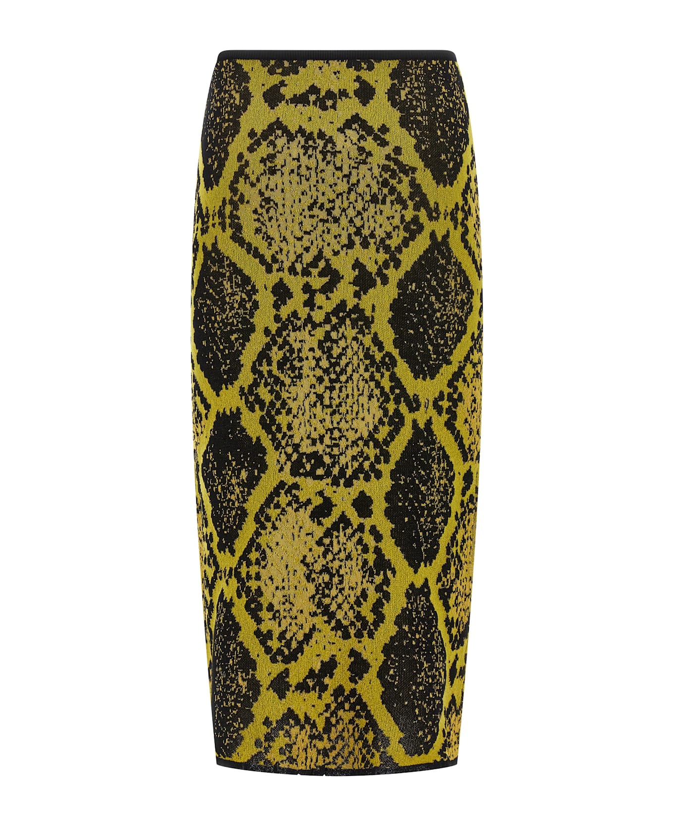 The Attico Python Jacquard Skirt - Yellow