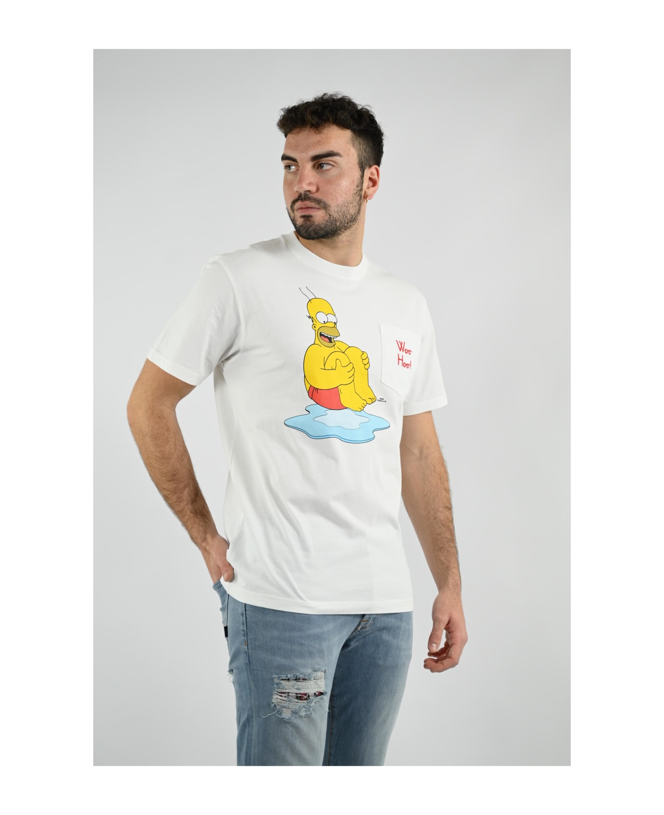 MC2 Saint Barth Cotton Men's Homer Print T-shirt | The Simpsons Special Edition - N Emb