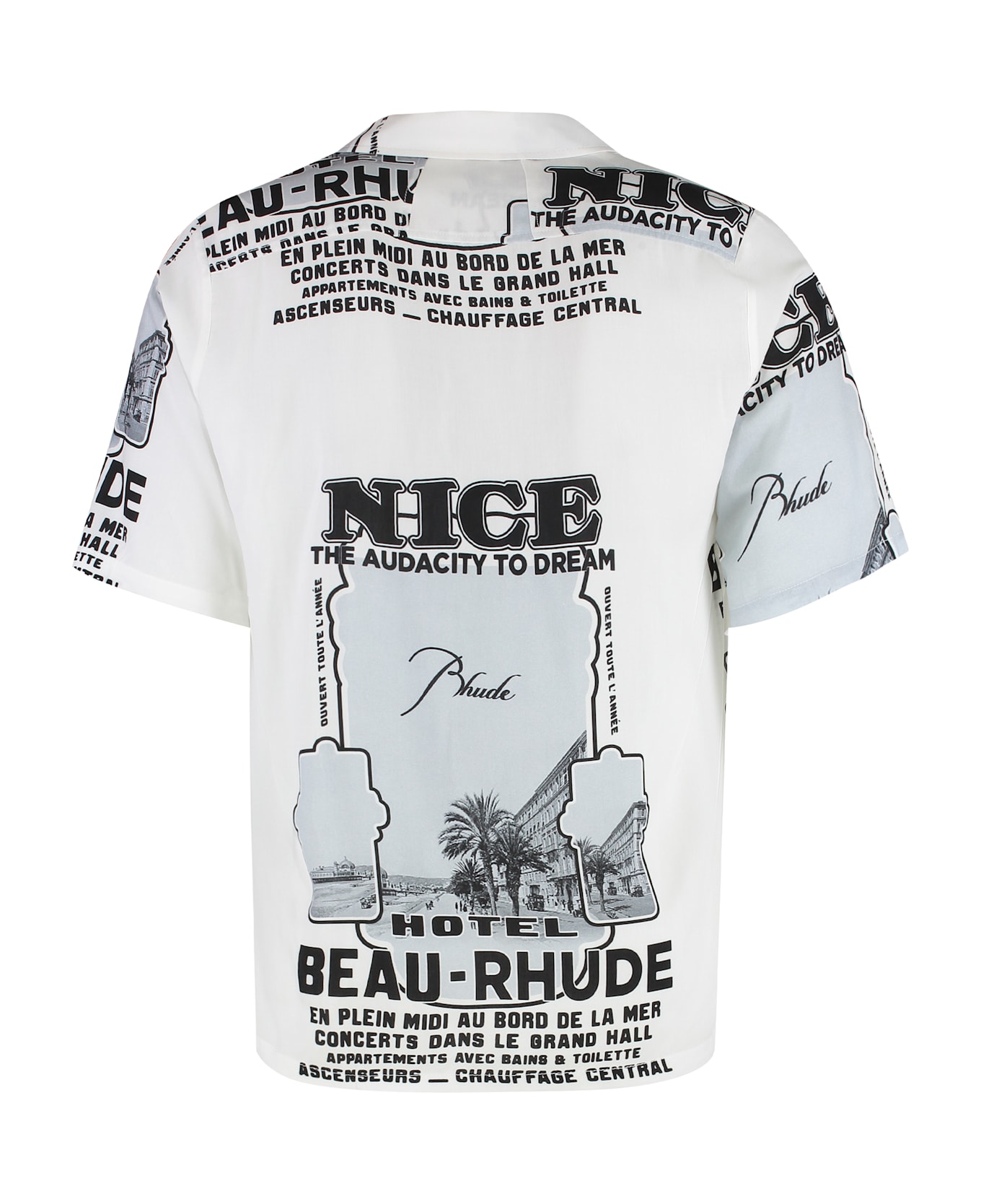 Rhude Printed Short Sleeved Shirt - White
