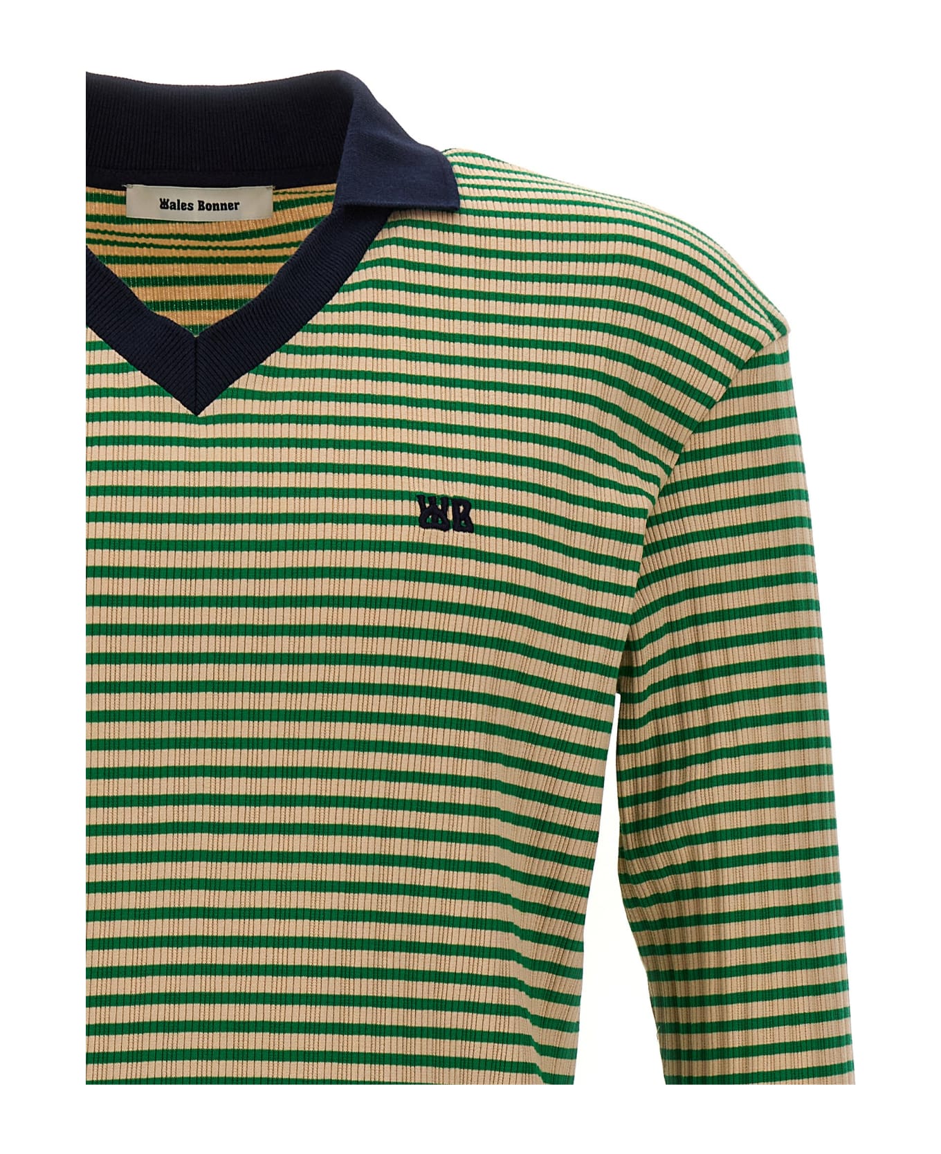 Wales Bonner 'sonic' Polo Shirt - GREEN