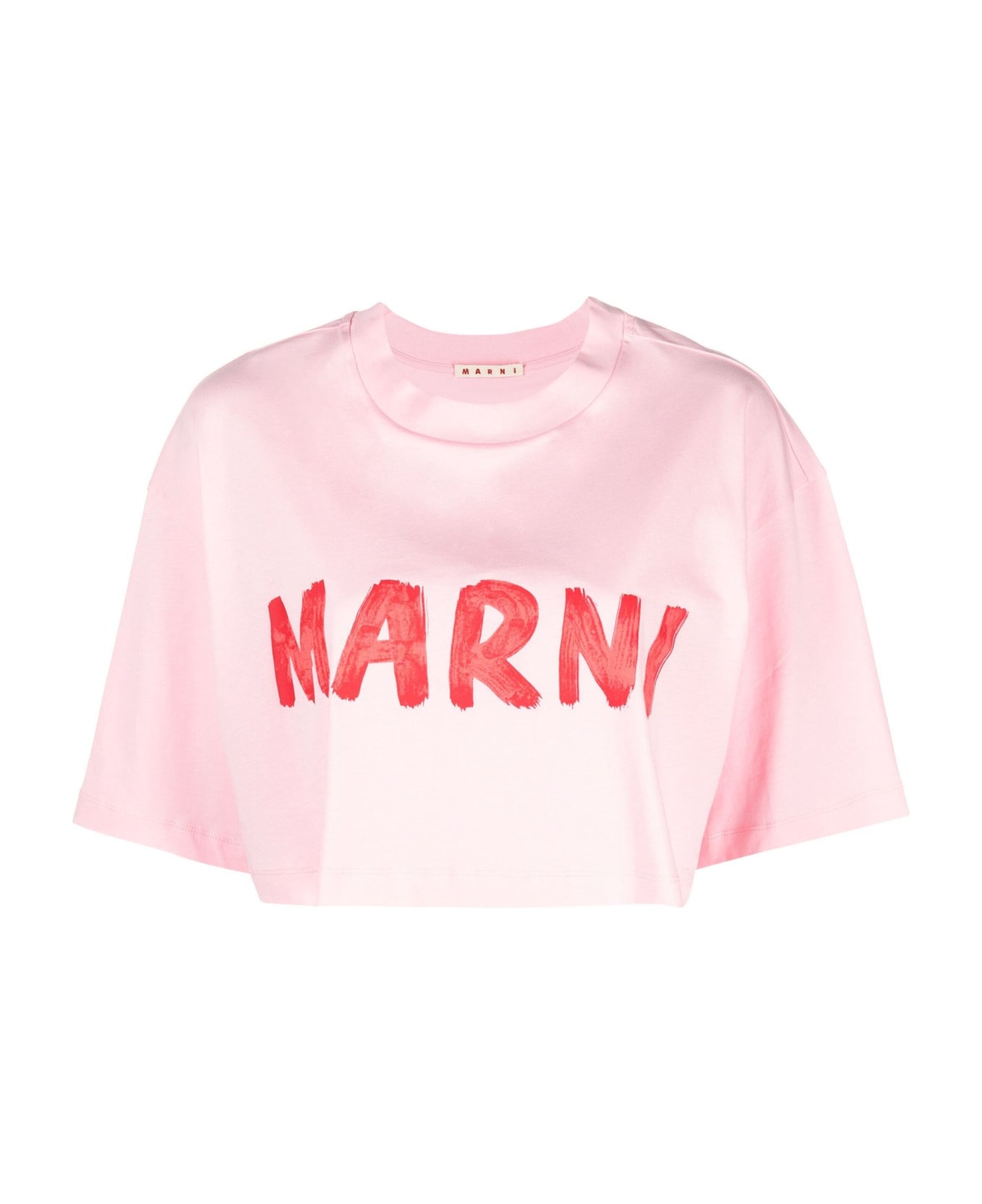 Marni Pink Organic Cotton Jersey T-shirt - Cinder rose トップス