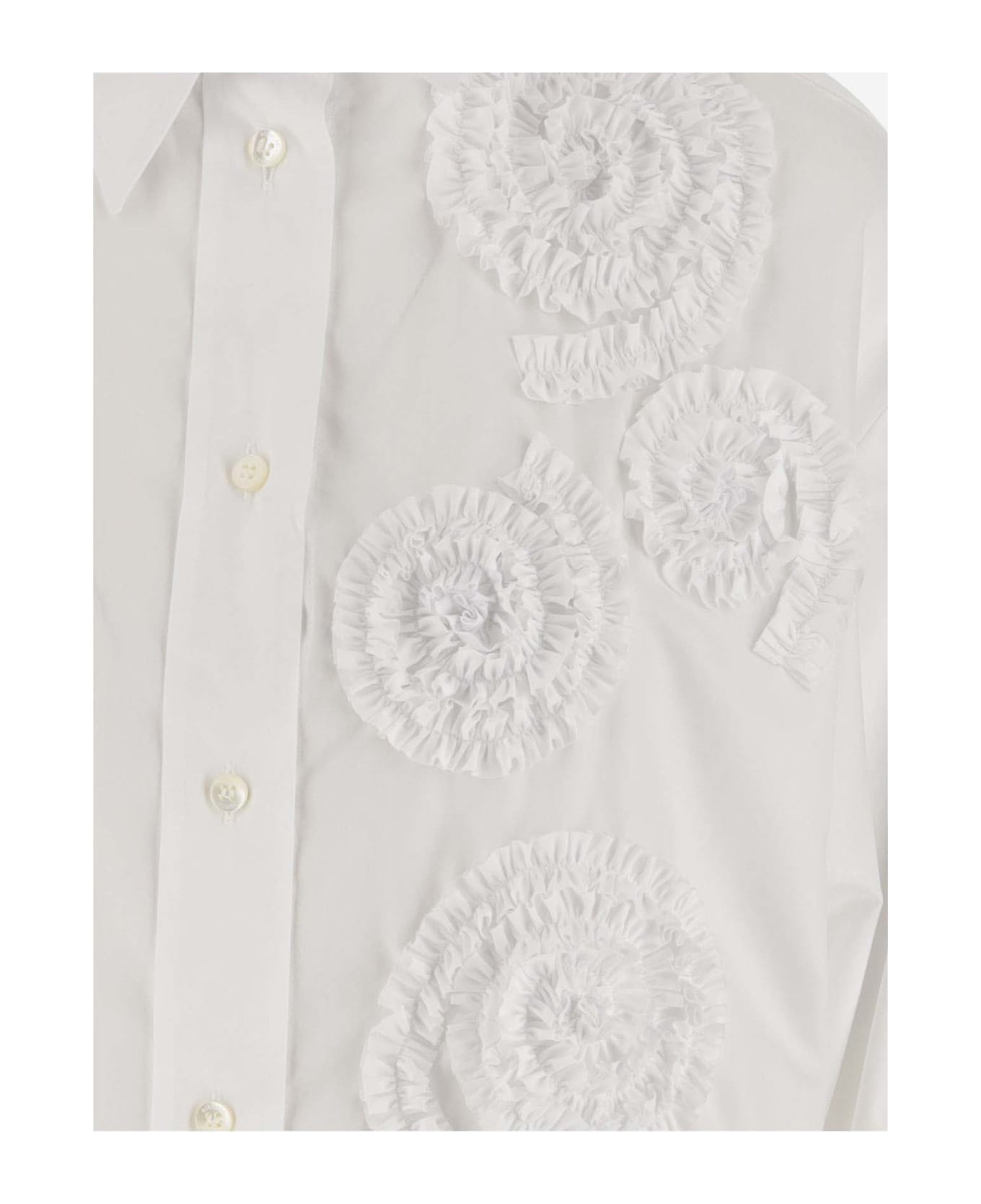Alberto Biani Cotton Shirt With Embroidery - White