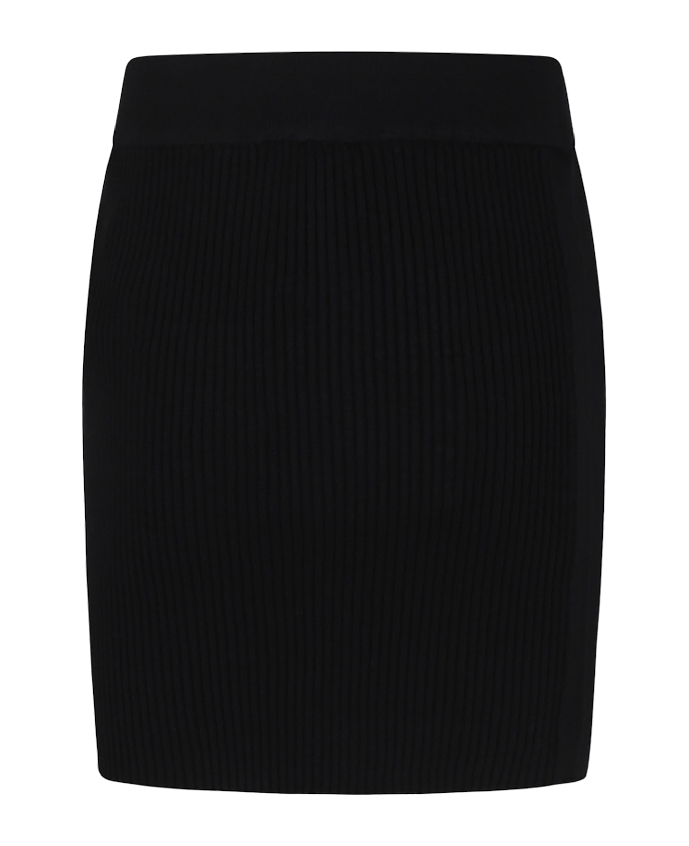MSGM Black Skirt For Girl With Logo - Black