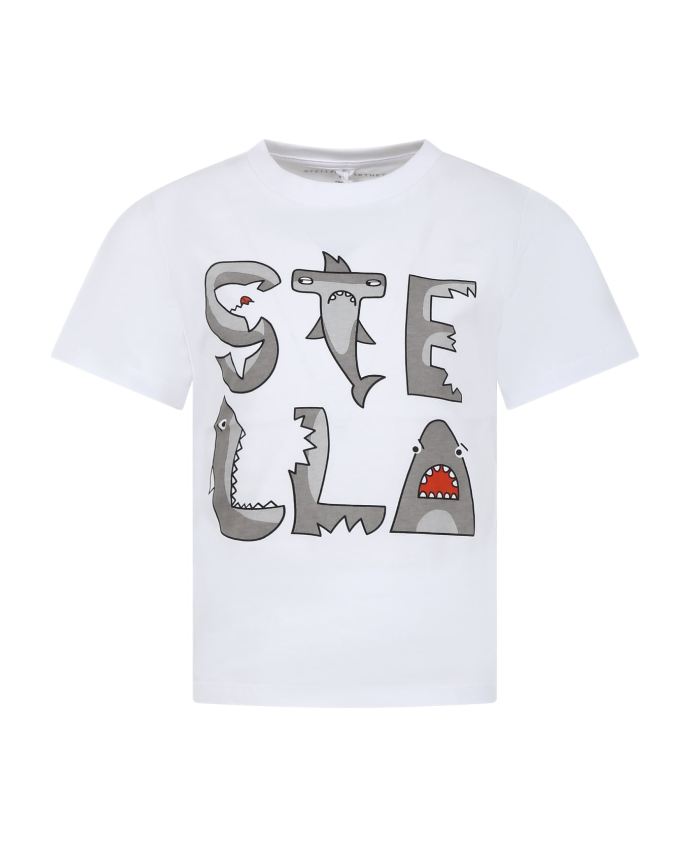 Stella McCartney White T-shirt For Boy With Print - Avorio