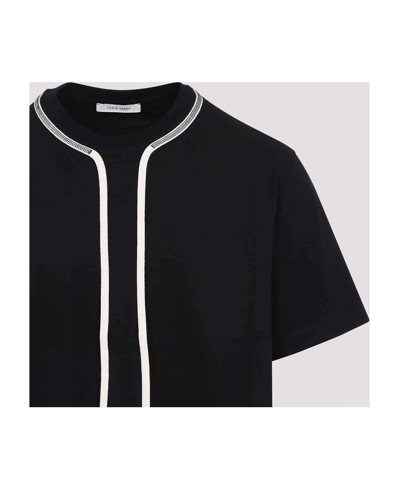 Craig Green Flatlock Lace T-shirt - Black Cream
