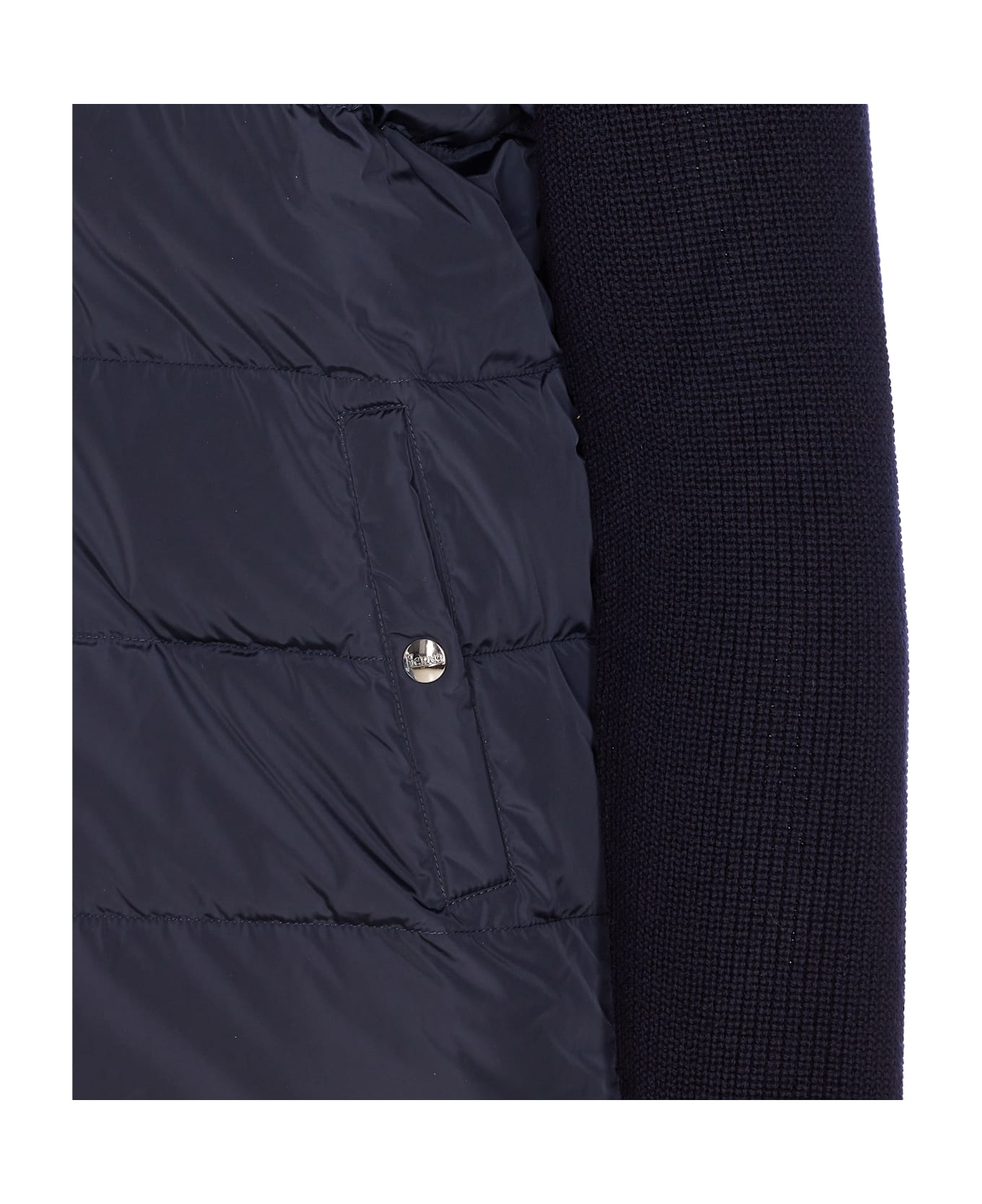 Herno Knitted And Padded Cardigan - BLU NAVY
