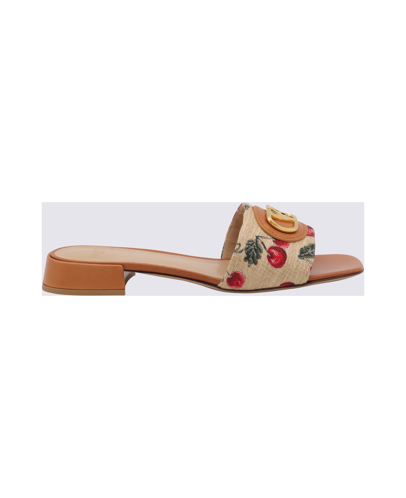 フラットシューズ VALENTINO GARAVANI NATURAL LEATHER AND COTTON FLATS Valentino Garavani Natural Leather And Cotton Flats