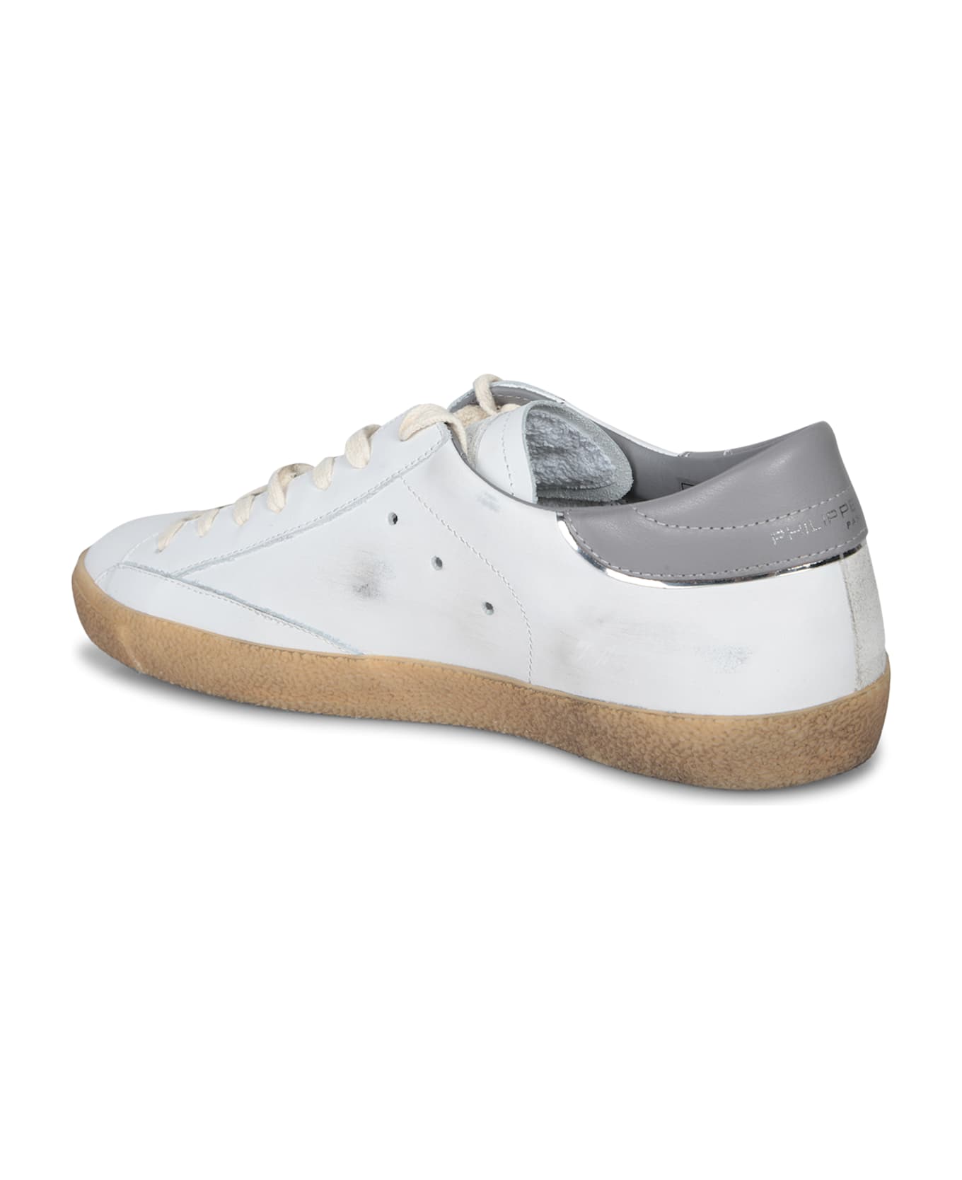 Philippe Model Prsx Low Sneakers In White And Grey - White