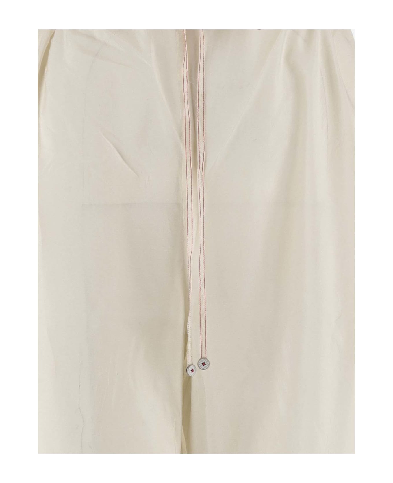 Péro Pants Made Of Pure Silk - Ivory ボトムス