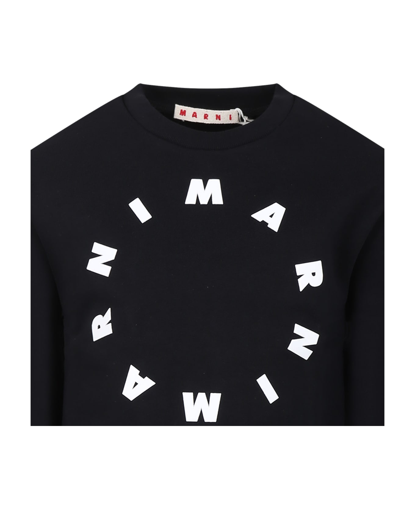 Marni Black Sweatshirt For Kids With Logo - Black